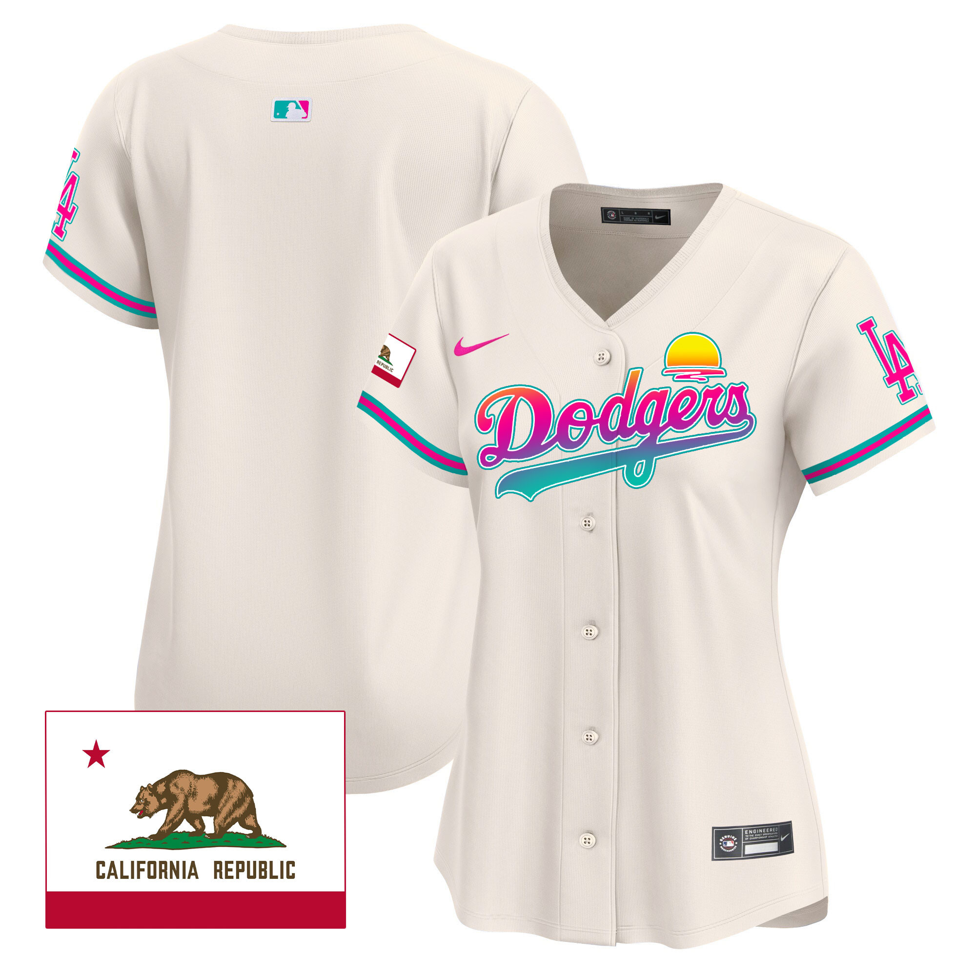 Team Women's Los Angeles Dodgers 2024 Los Angeles City Style Vapor Premier Limited Cream Jersey - All Stitched