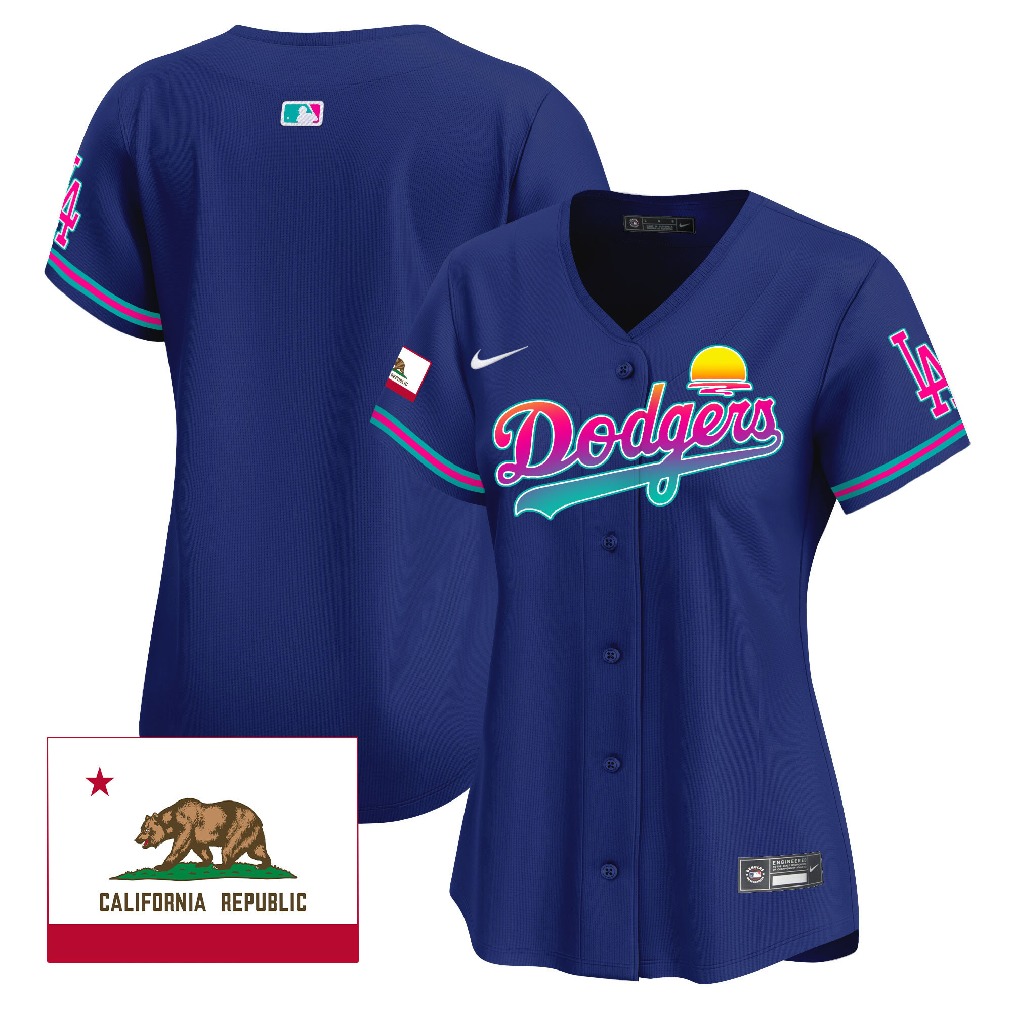 Team Women's Los Angeles Dodgers 2024 Los Angeles City Style Vapor Premier Limited Royal Jersey - All Stitched
