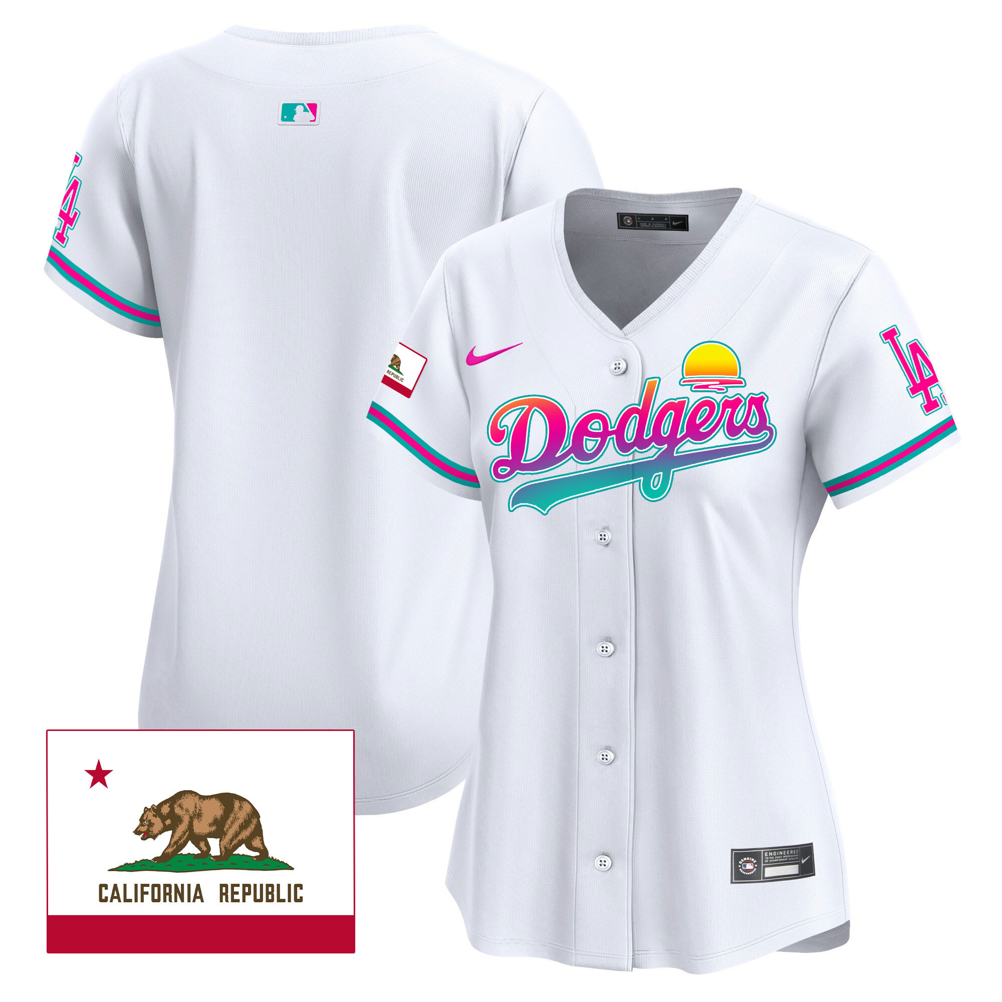 Team Women's Los Angeles Dodgers 2024 Los Angeles City Style Vapor Premier Limited White Jersey - All Stitched