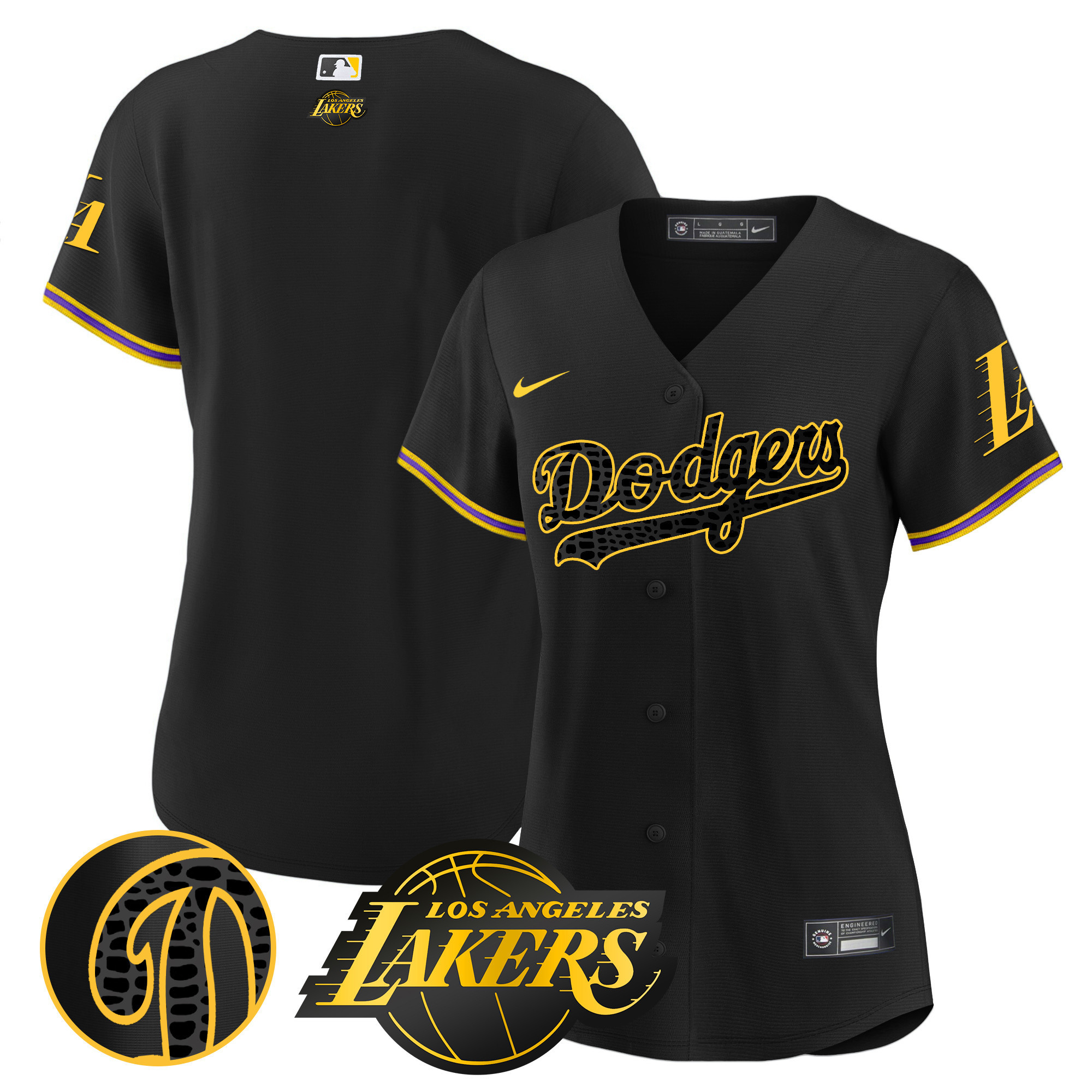Team Women's Los Angeles Dodgers Cool Base Mamba Black Jersey - All Stitched