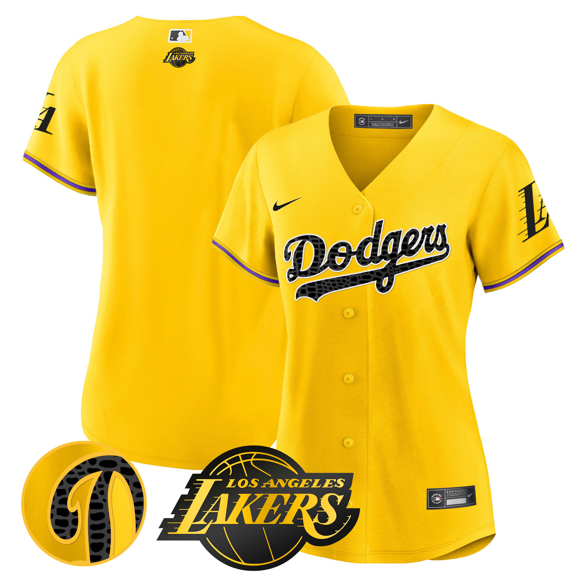 Team Women's Los Angeles Dodgers Cool Base Mamba Gold Jersey - All Stitched