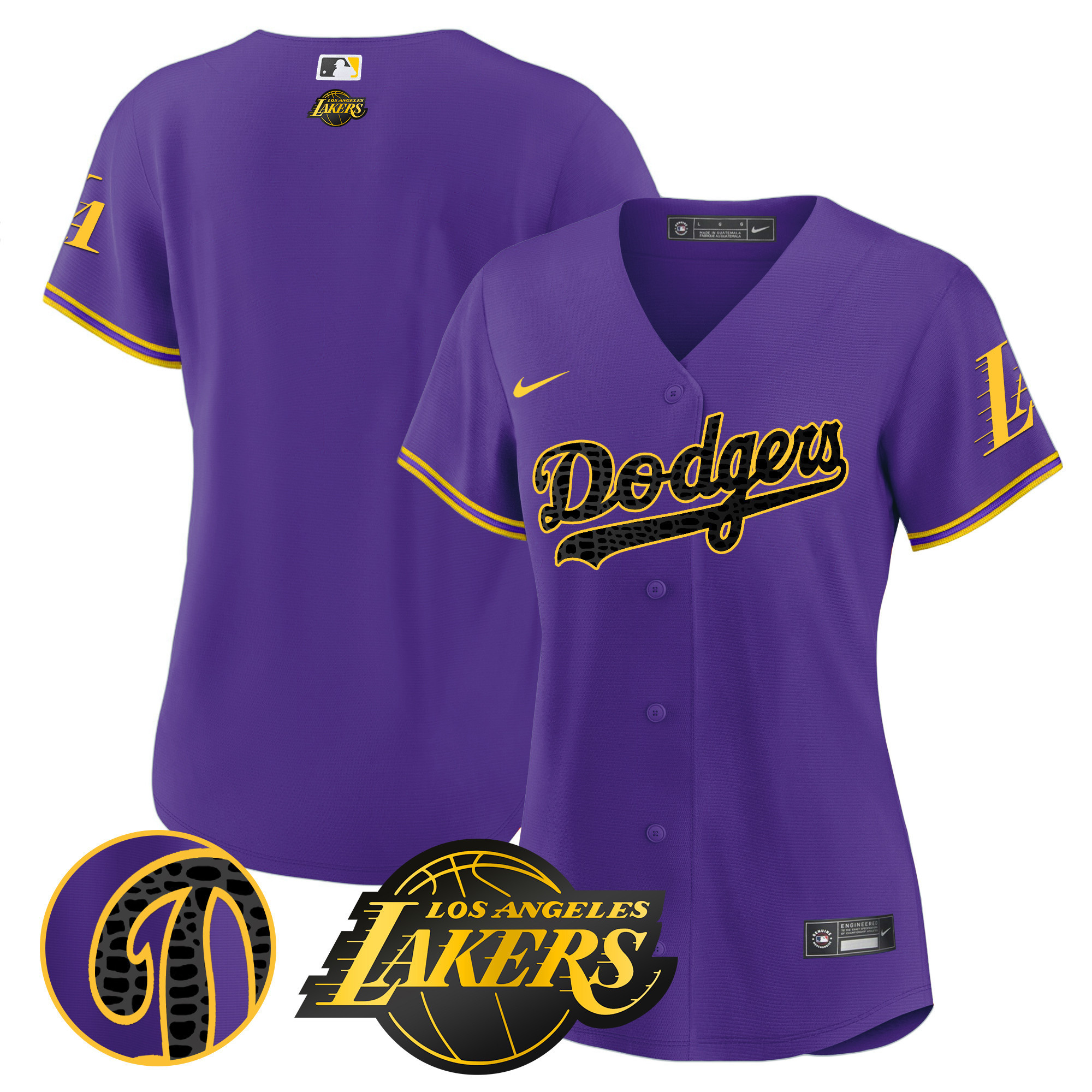 Team Women's Los Angeles Dodgers Cool Base Mamba Purple Jersey - All Stitched