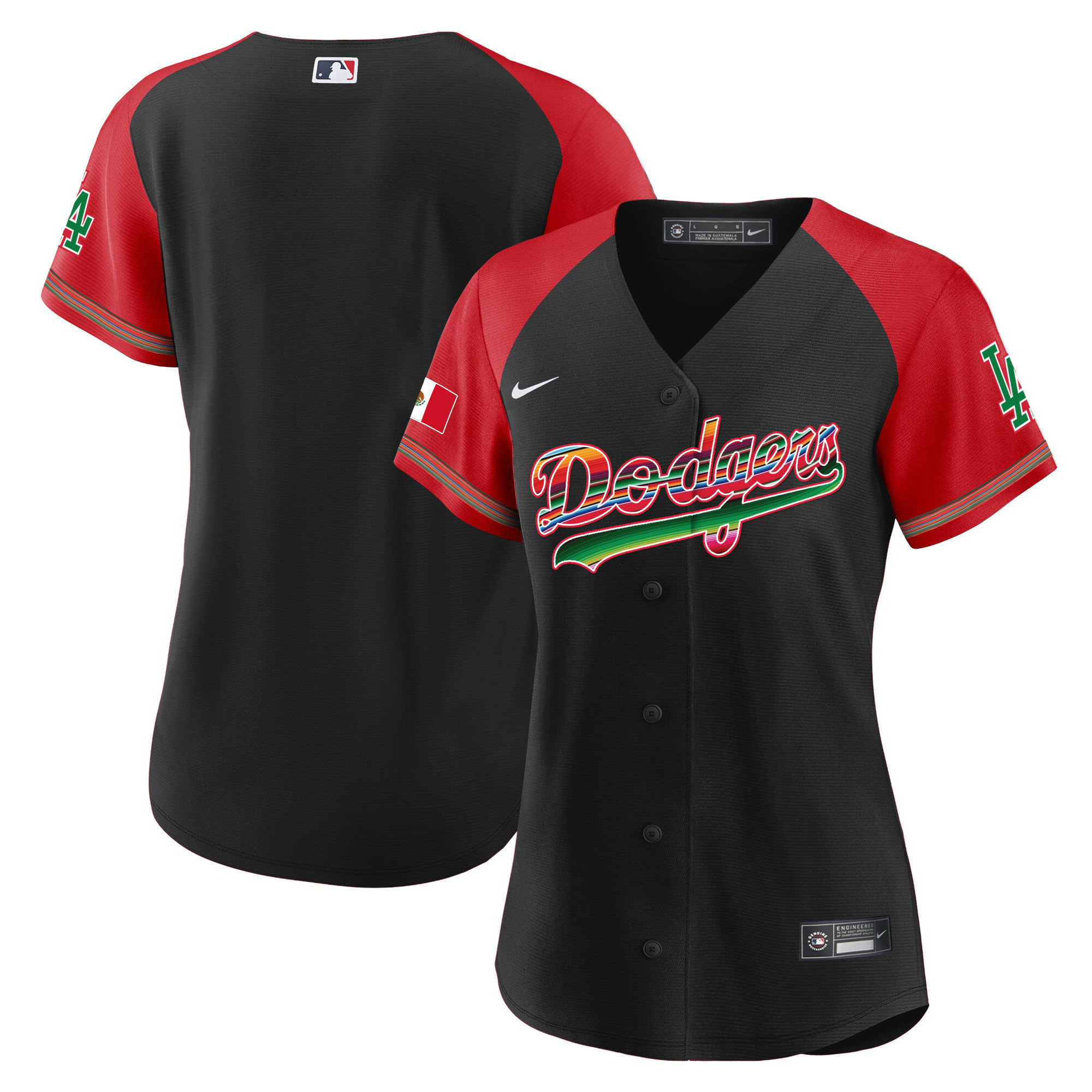 Team Women's Los Angeles Dodgers Mexico Alternate Baseball Black Jersey - All Stitched