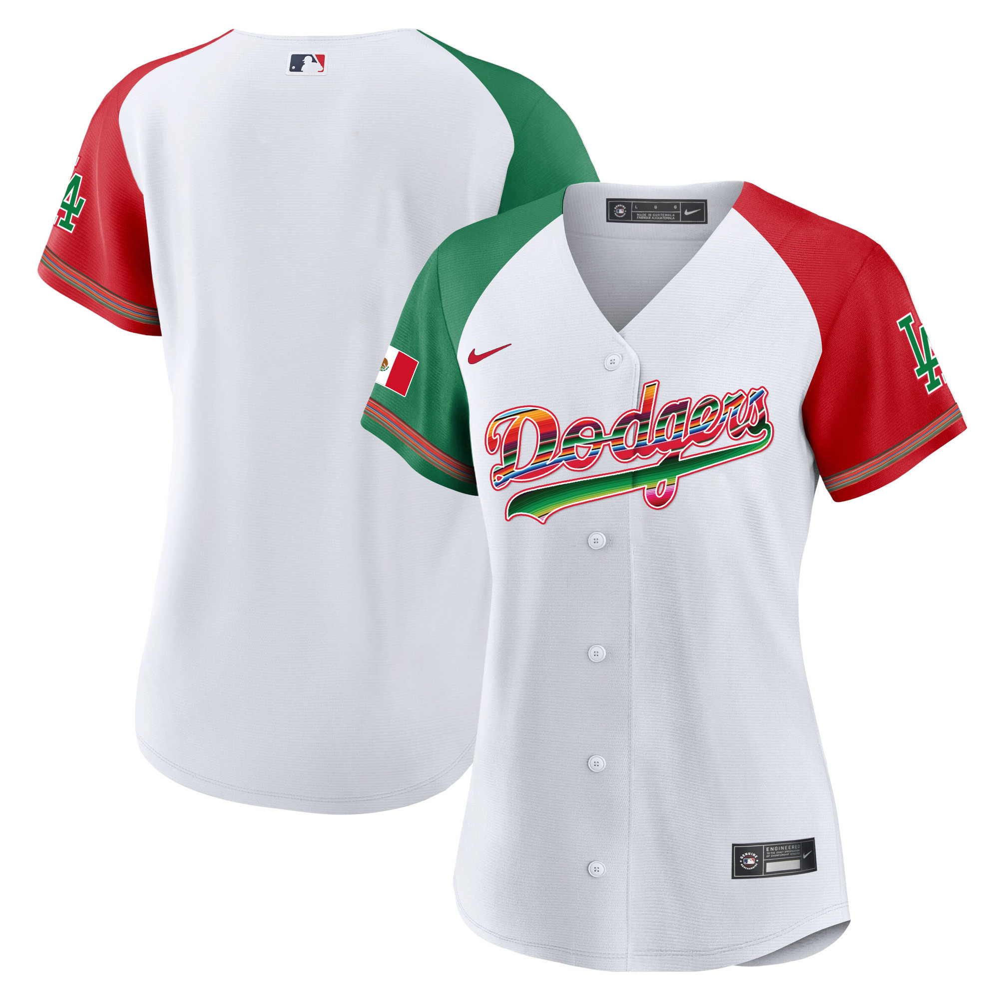 Team Women's Los Angeles Dodgers Mexico Alternate Baseball White Jersey - All Stitched