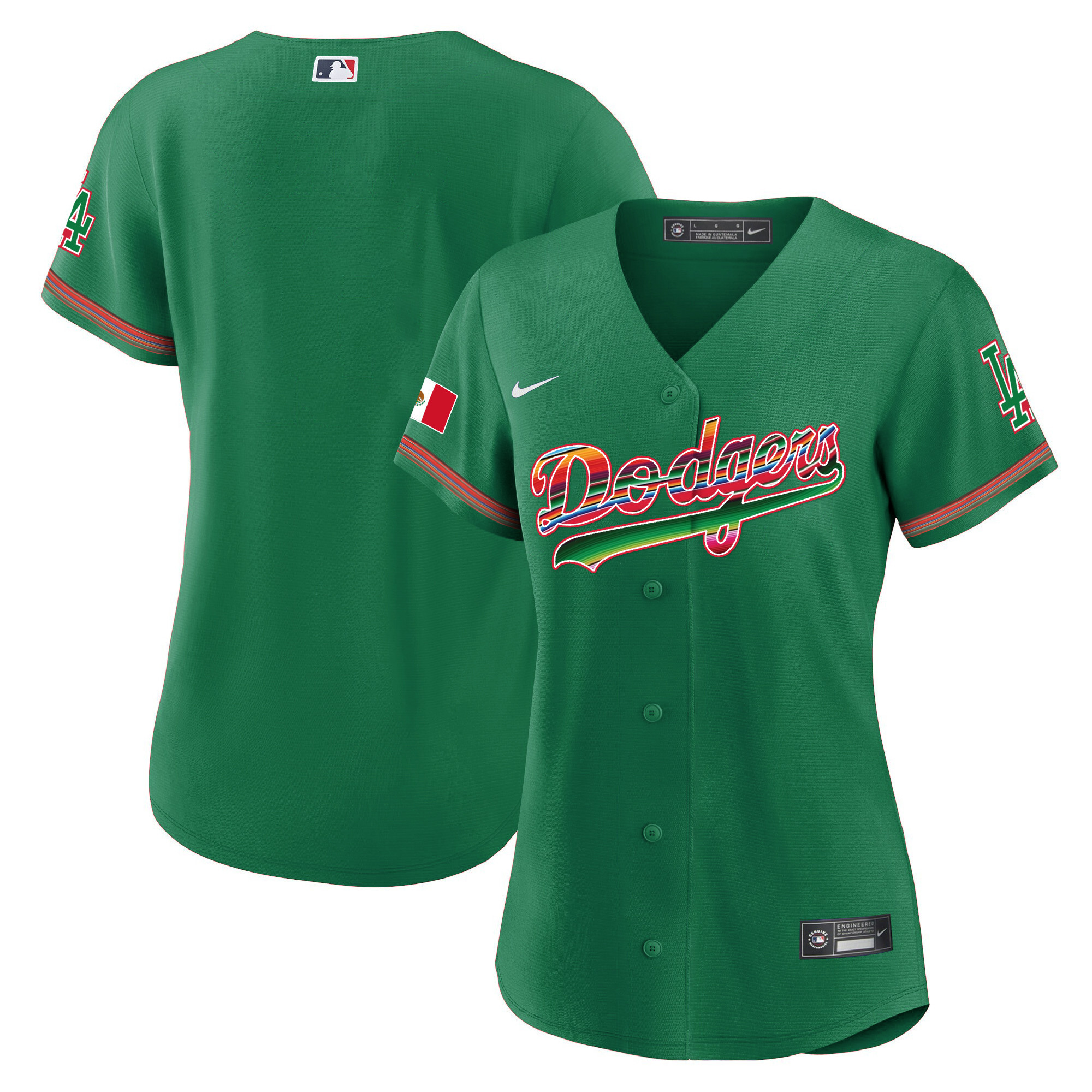 Team Women's Los Angeles Dodgers Mexico Baseball Limited Green Jersey - All Stitched