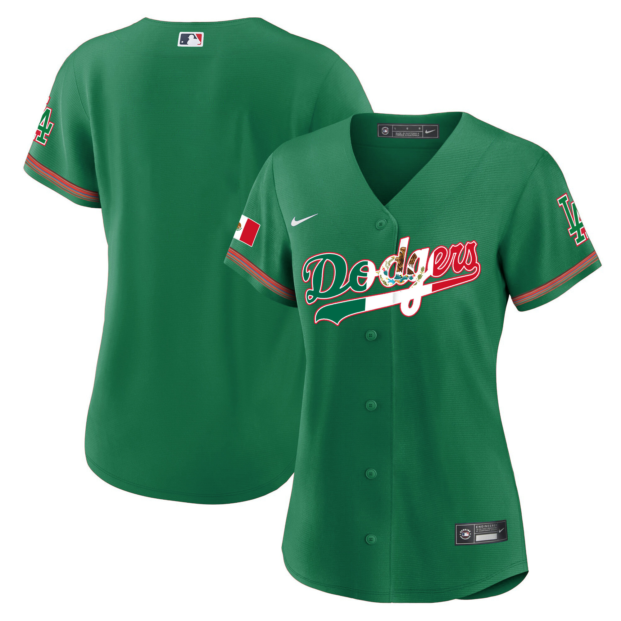 Team Women's Los Angeles Dodgers Mexico Baseball Limited V4 Green Jersey - All Stitched