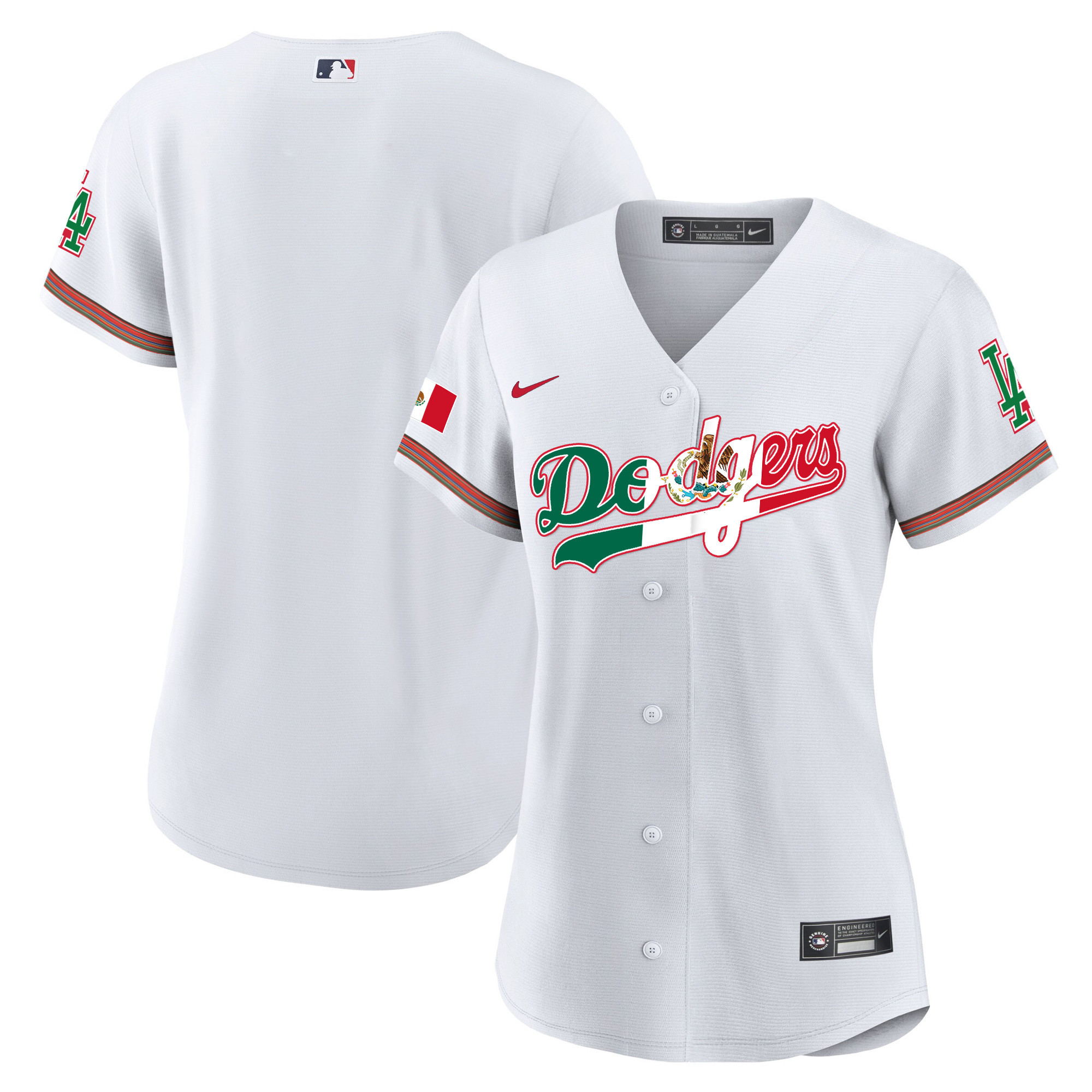 Team Women's Los Angeles Dodgers Mexico Baseball Limited V4 White Jersey - All Stitched