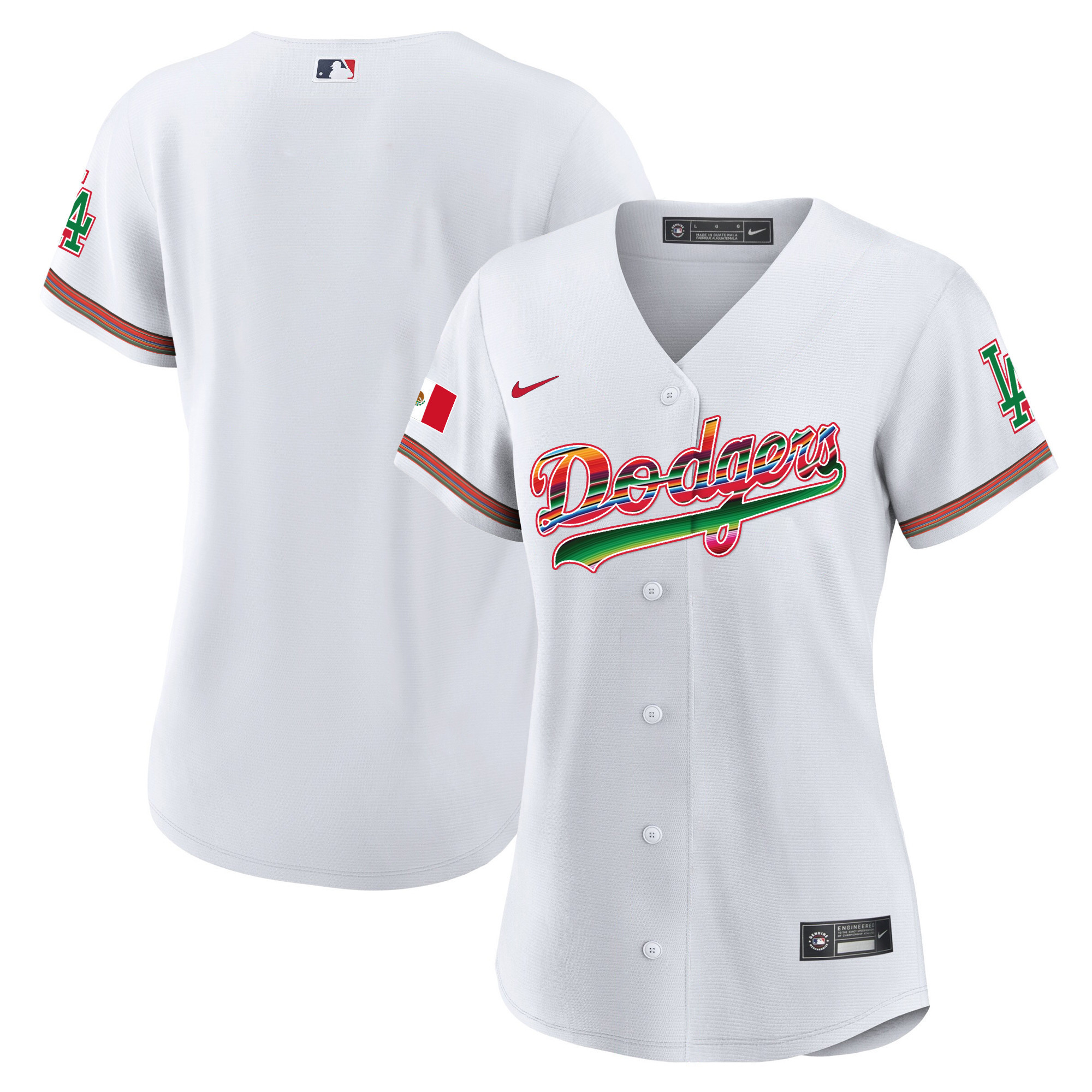 Team Women's Los Angeles Dodgers Mexico Baseball Limited White Jersey - All Stitched