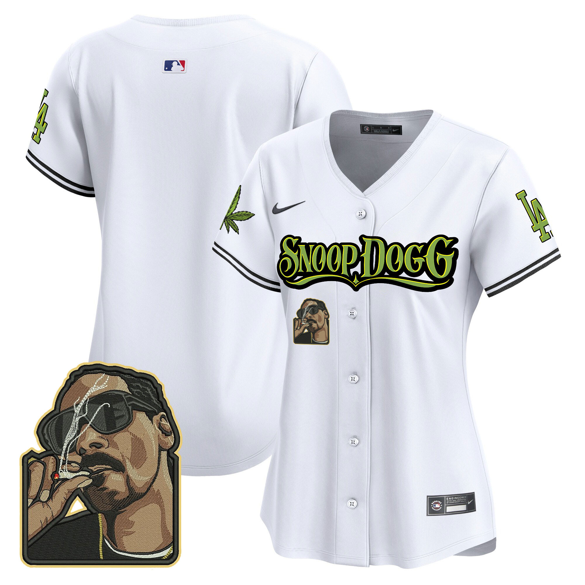 Team Women's Los Angeles Dodgers Snoop Dogg Vapor Premier Limited White Jersey - All Stitched