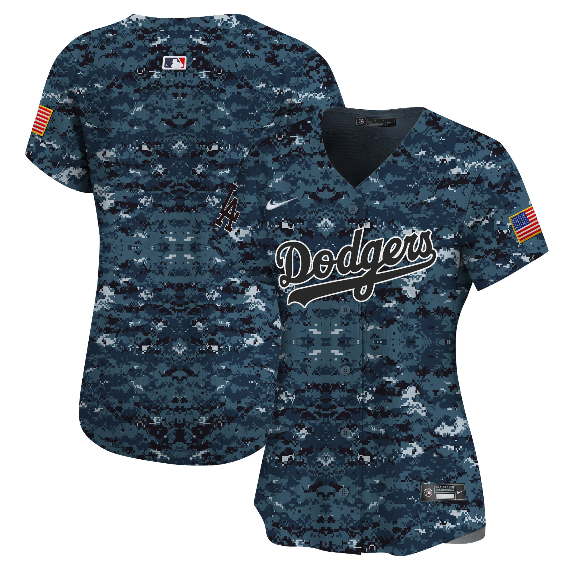 Team Women's Los Angeles Dodgers USMC Alternate Vapor Premier Limited Navy Jersey - All Stitched