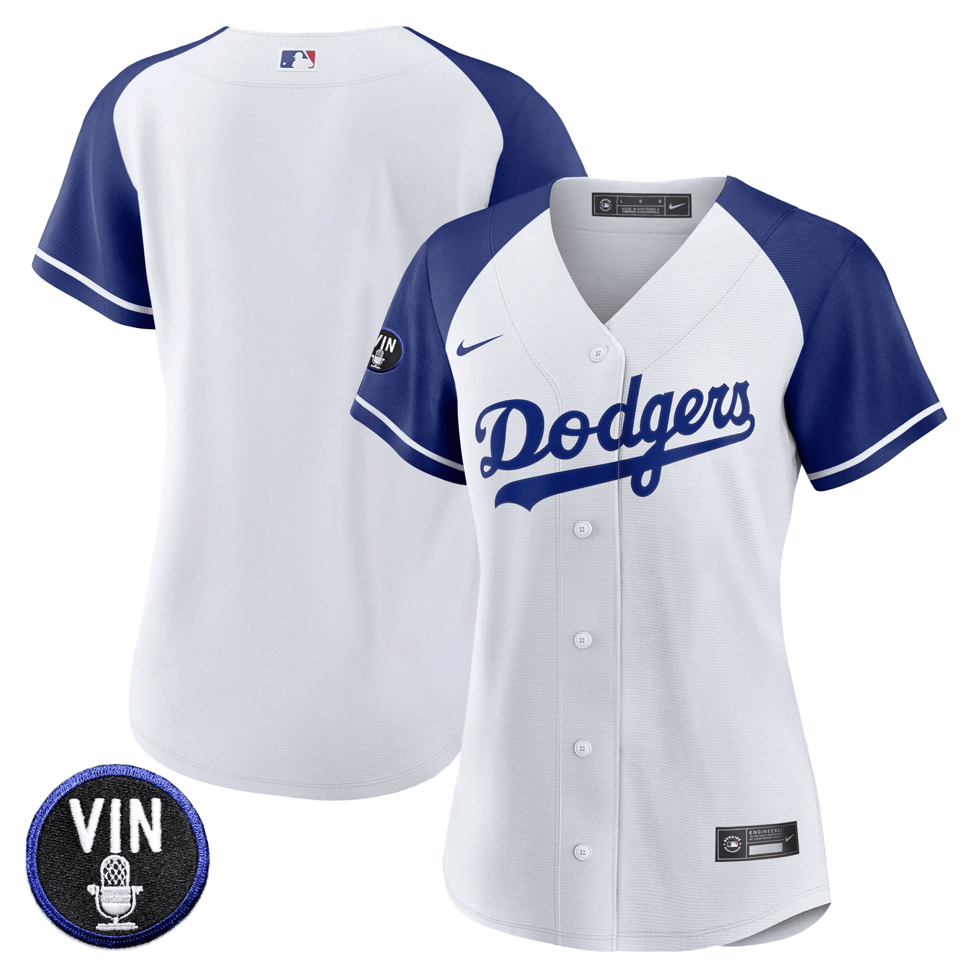 Team Women's Los Angeles Dodgers Vin Scully Patch Alternate White Jersey - All Stitched