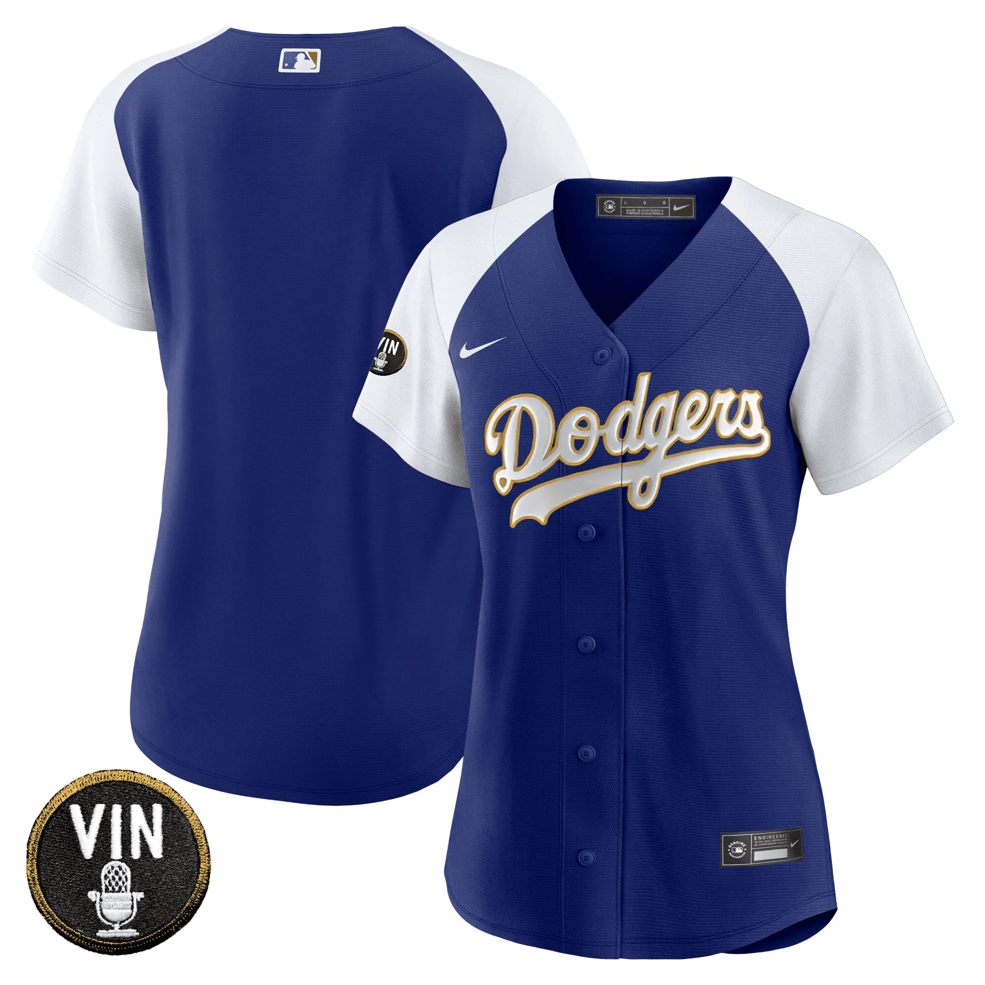 Team Women's Los Angeles Dodgers Vin Scully Patch Gold Trim Alternate Royal Jersey - All Stitched