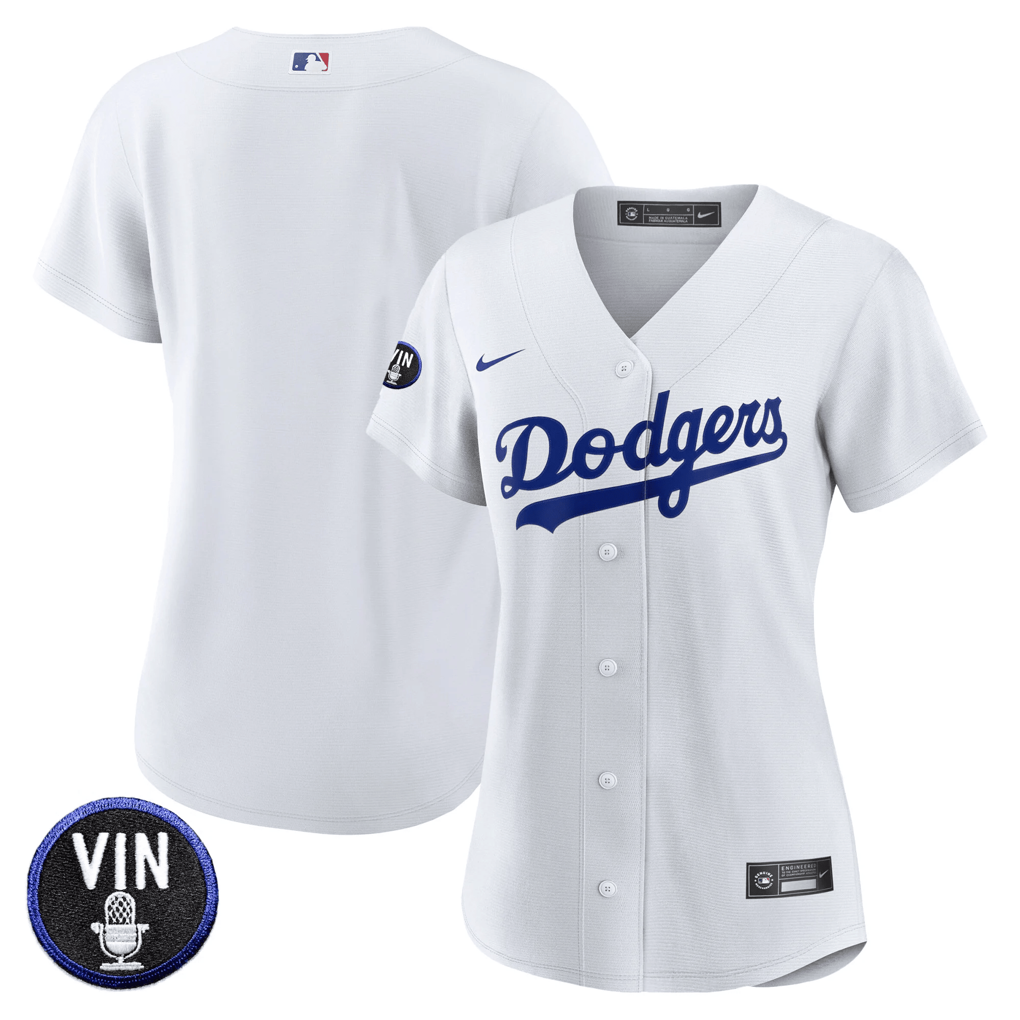 Team Women's Los Angeles Dodgers Vin Scully Patch White Jersey - All Stitched