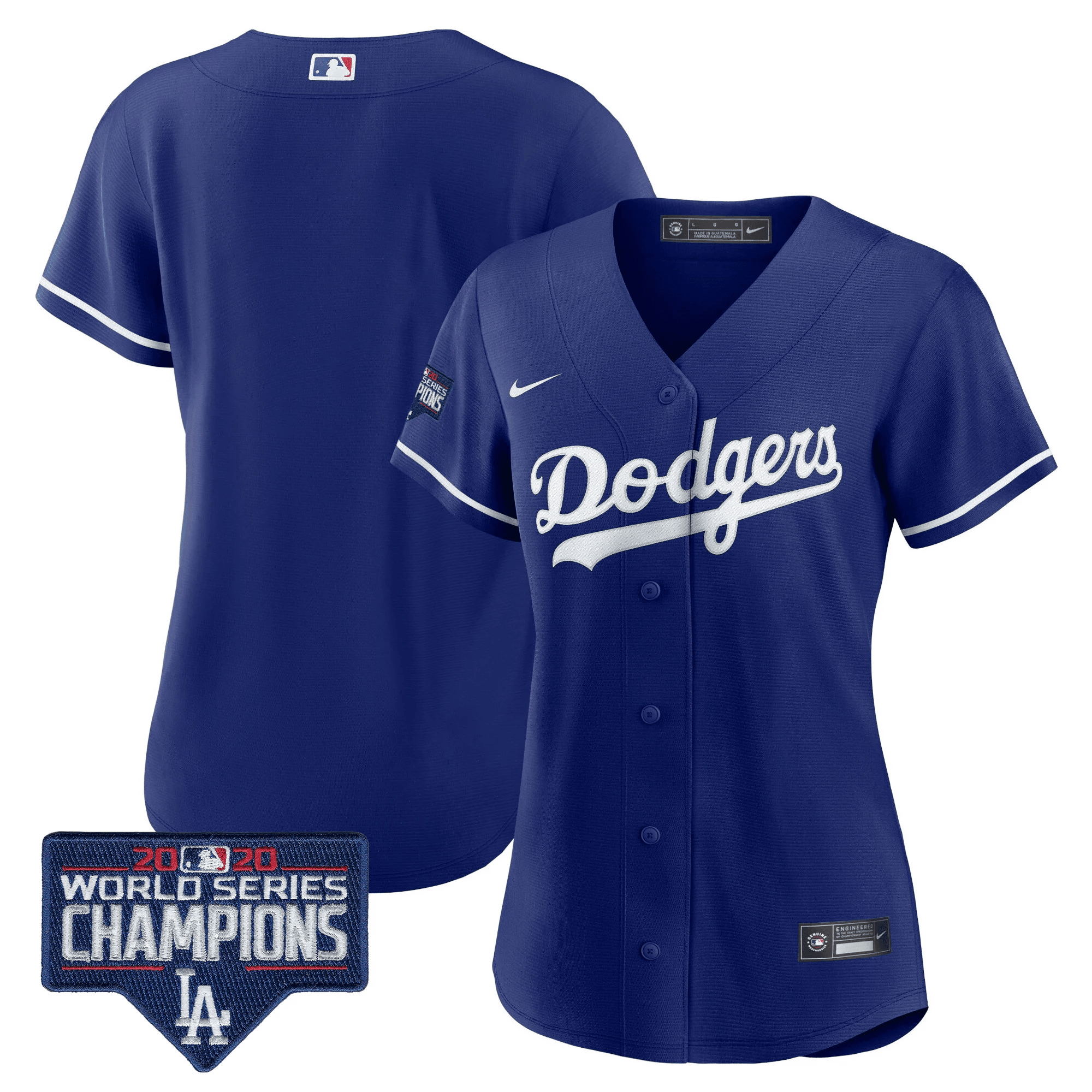 Team Women's Los Angeles Dodgers World Series Champions Patch Royal Jersey - All Stitched