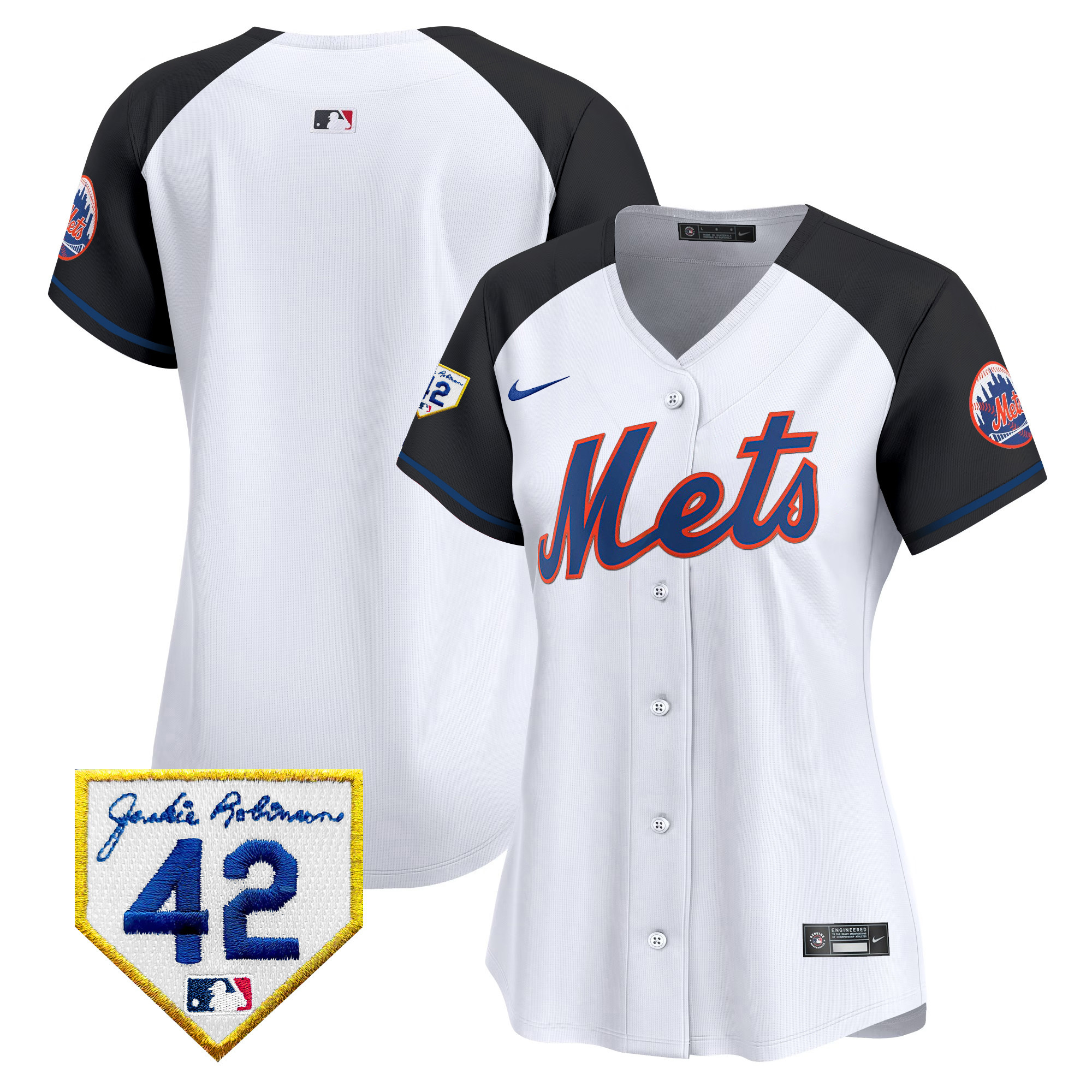 Team Women's New York Mets 2024 Jackie Robinson Patch Vapor Premier Limited Alternate Jersey - All Stitched