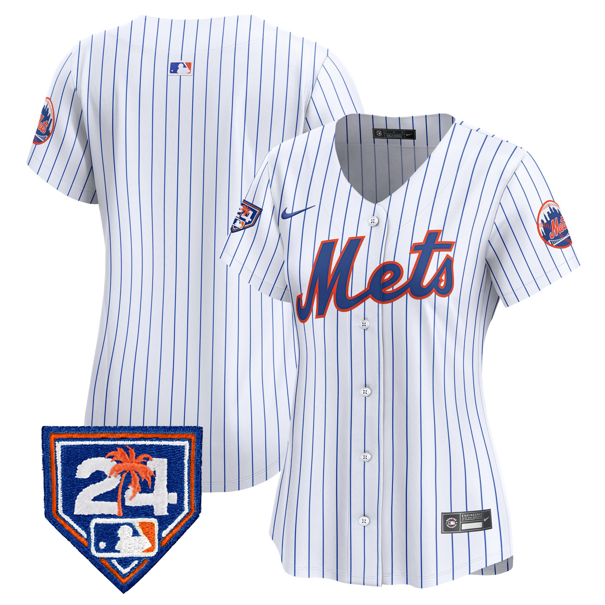 Team Women's New York Mets 2024 Spring Training Vapor Premier Limited V2 White Jersey - All Stitched