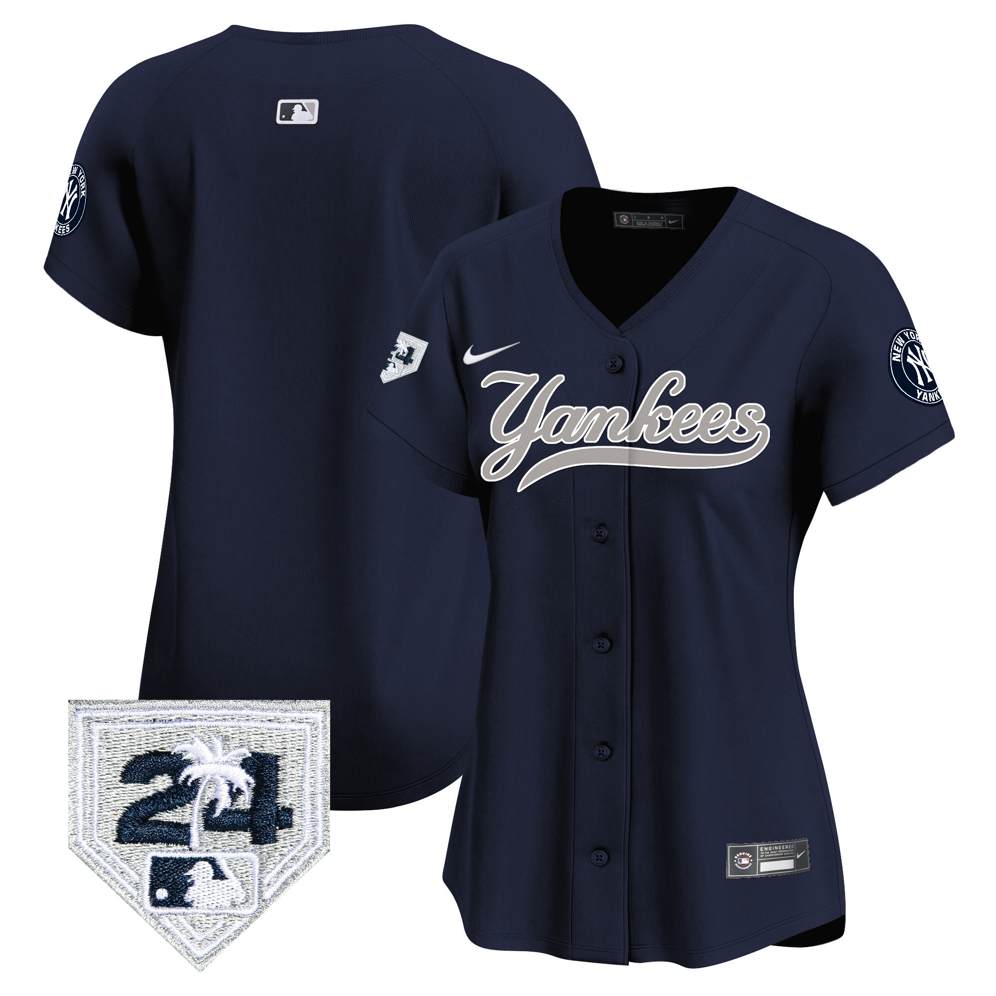 Team Women's New York Yankees 2024 Spring Training Patch Vapor Premier Limited V6 Alternate Jersey - All Stitched