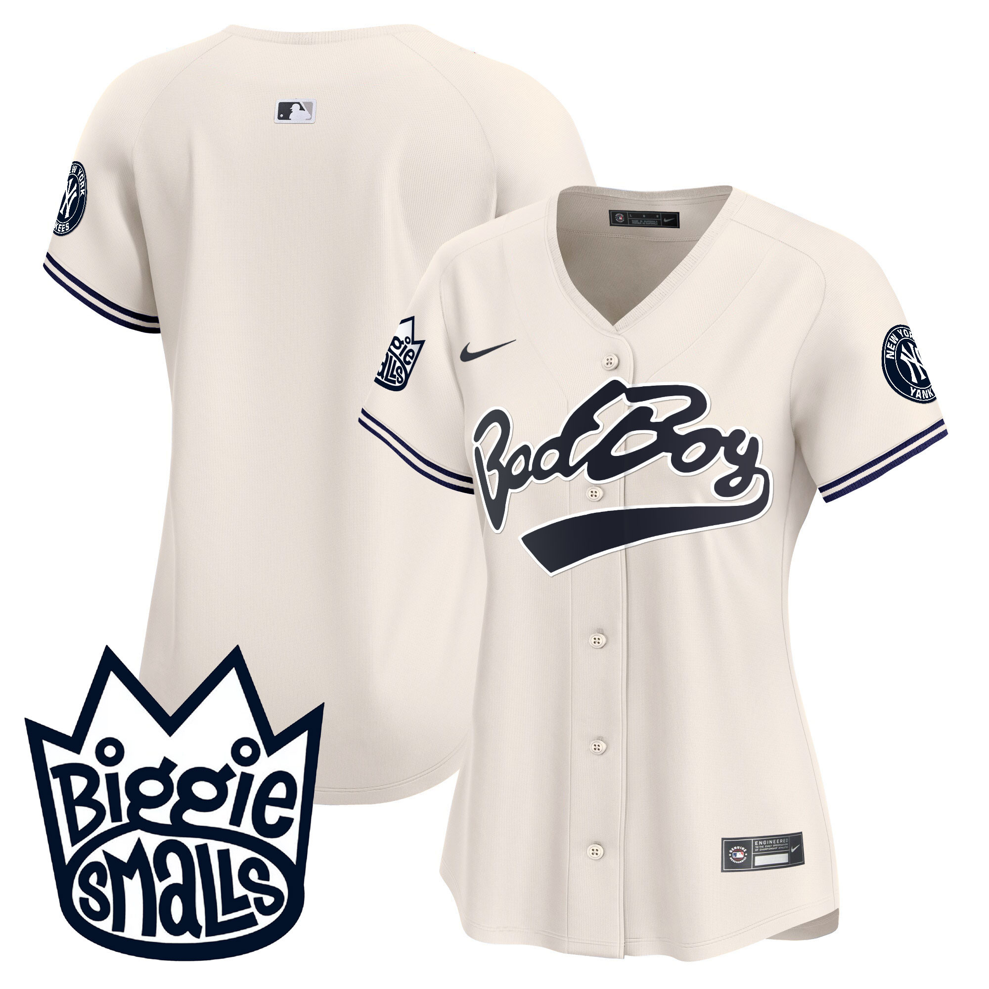 Team Women's New York Yankees Biggie Smalls Vapor Premier Limited Cream Jersey - All Stitched