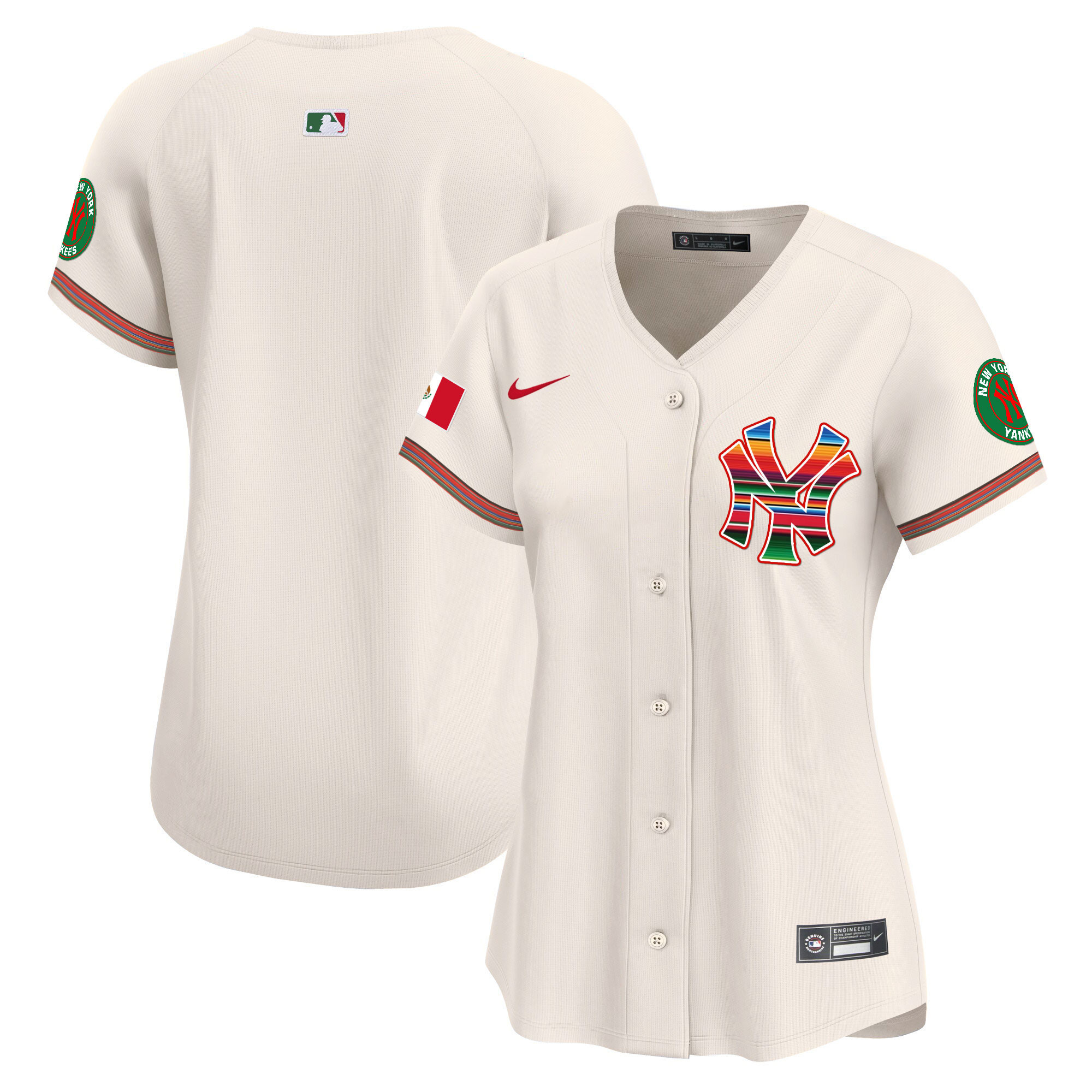 Team Women's New York Yankees Mexico Vapor Premier Limited Cream Jersey - All Stitched