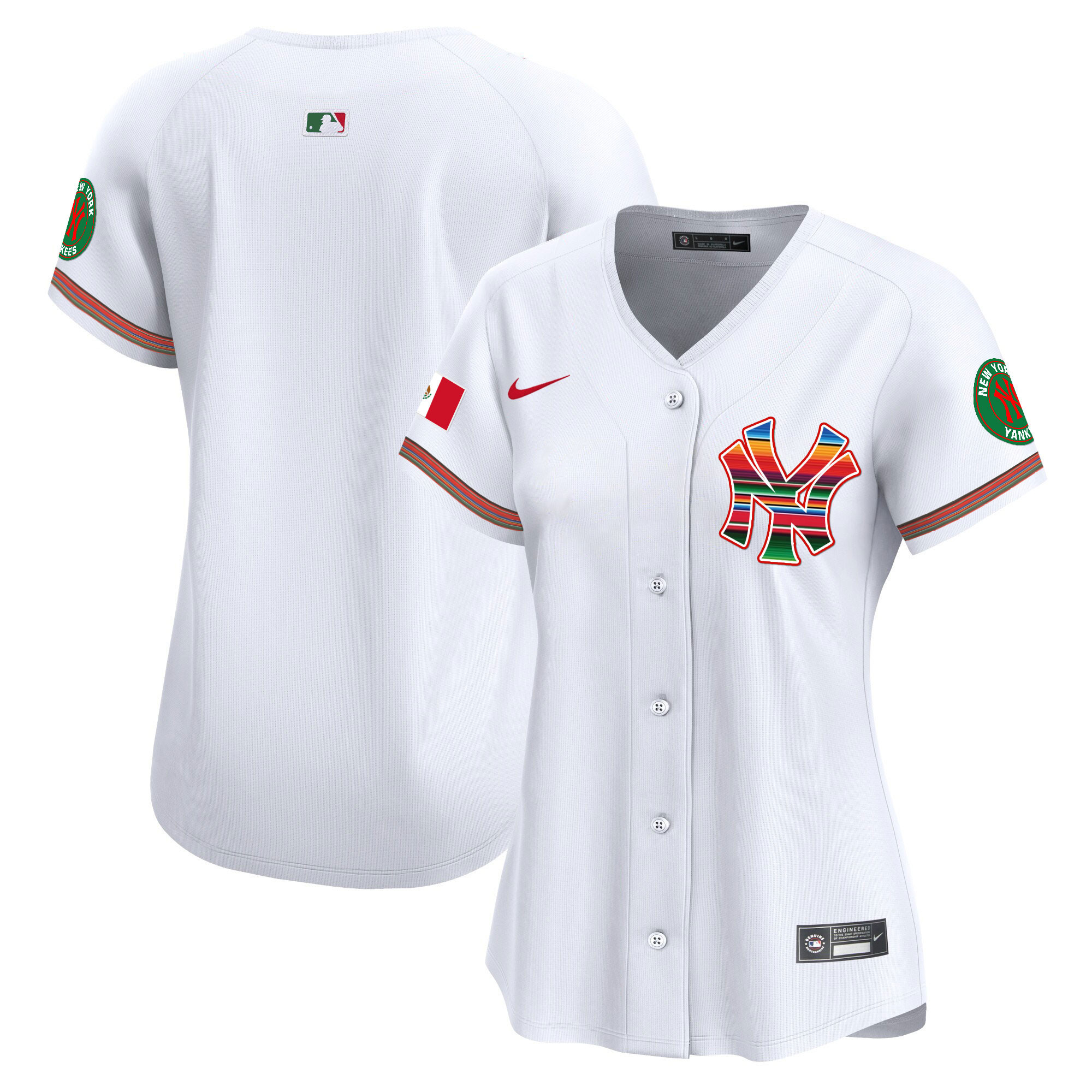 Team Women's New York Yankees Mexico Vapor Premier Limited White Jersey - All Stitched