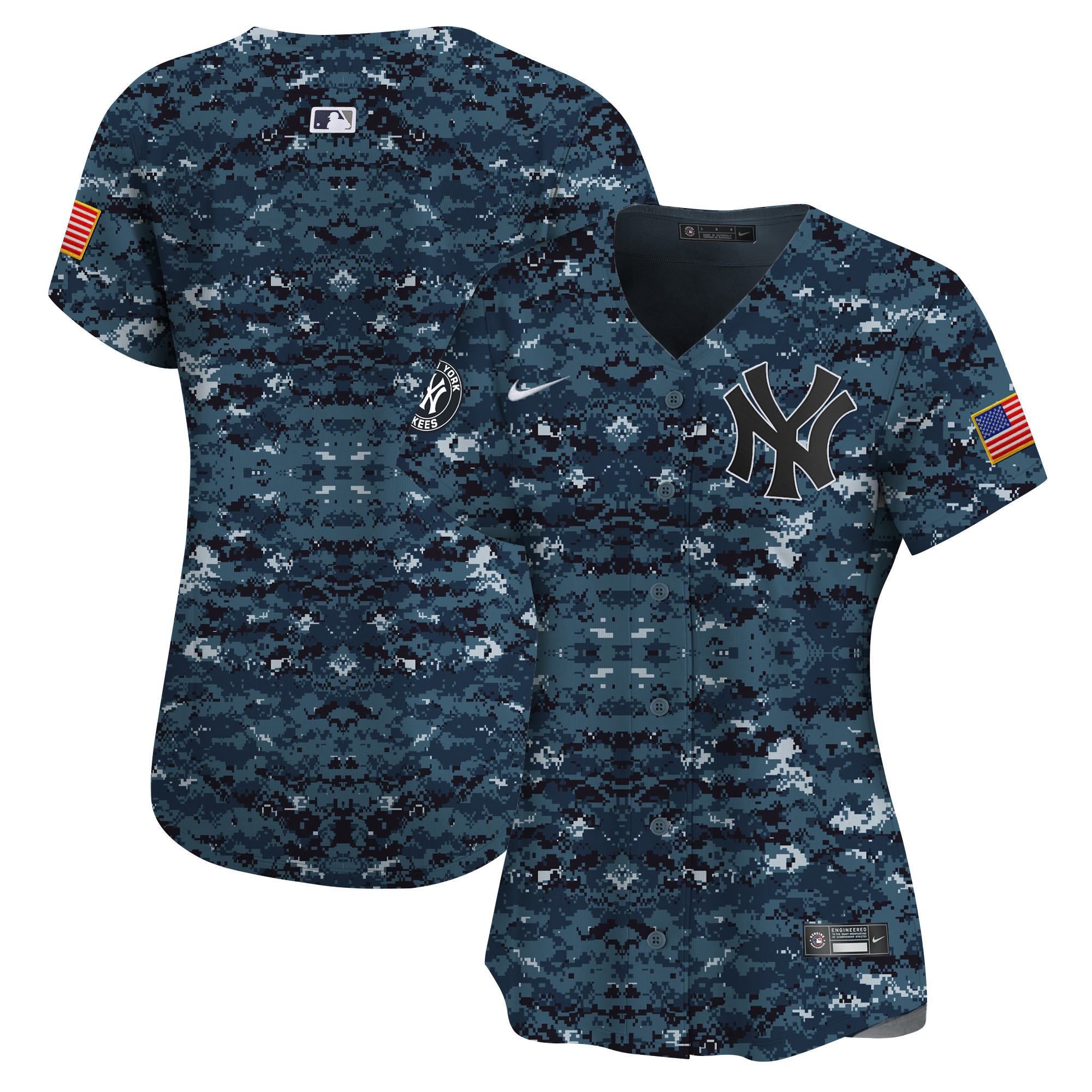 Team Women's New York Yankees USMC Alternate Vapor Premier Limited Navy Jersey - All Stitched