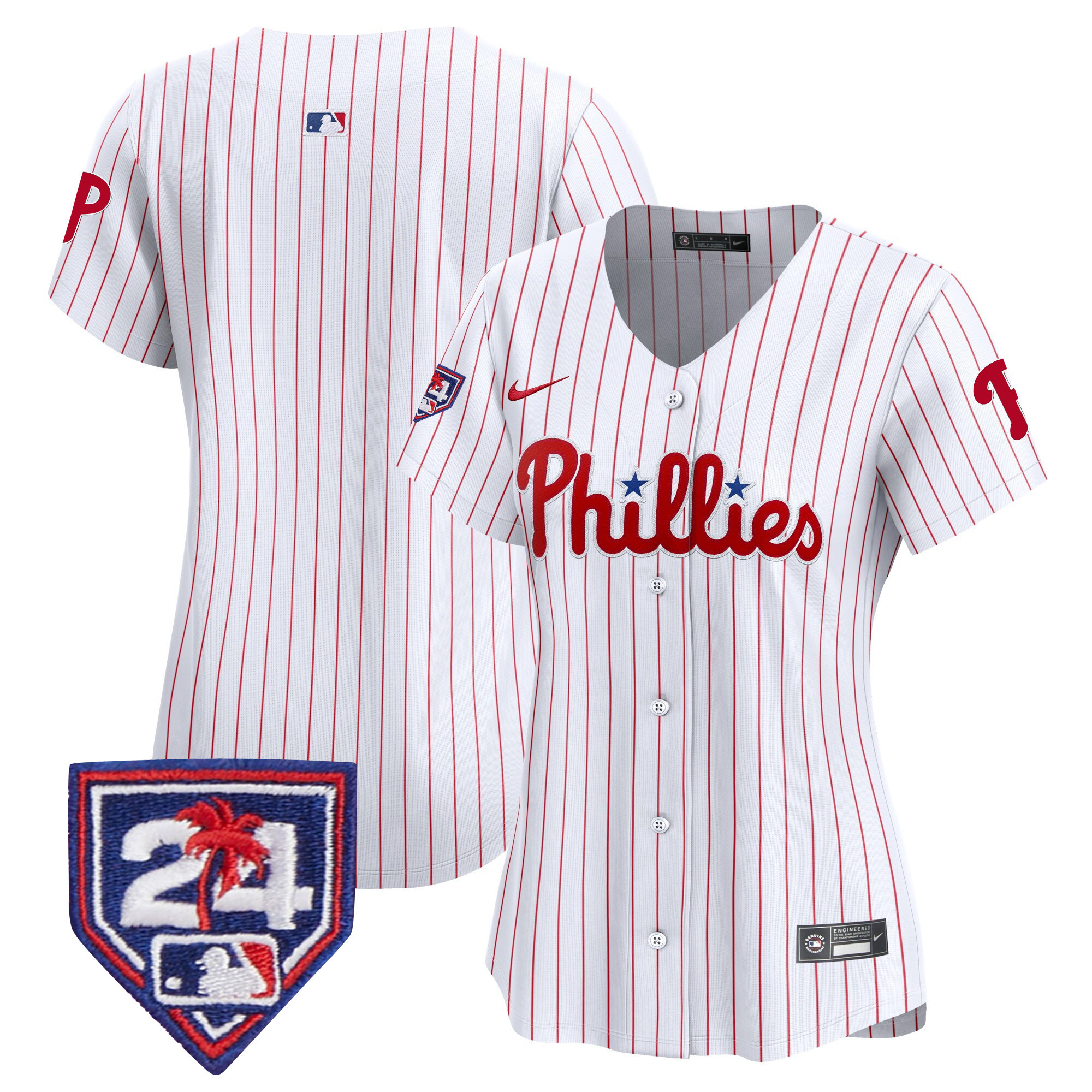 Team Women's Philadelphia Phillies 2024 Spring Training Patch Vapor Premier Limited White Jersey - All Stitched
