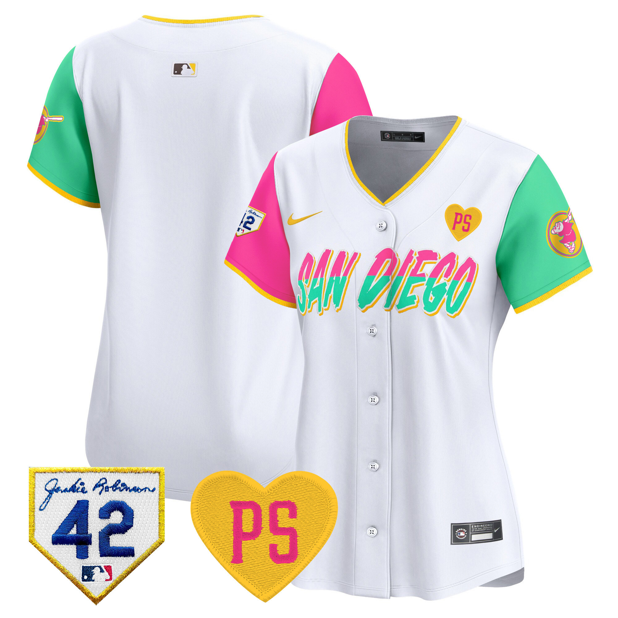 Team Women's San Diego Padres 2024 "For Peter" & Robinson Patch Vapor Premier Limited City Connect Jersey - All Stitched