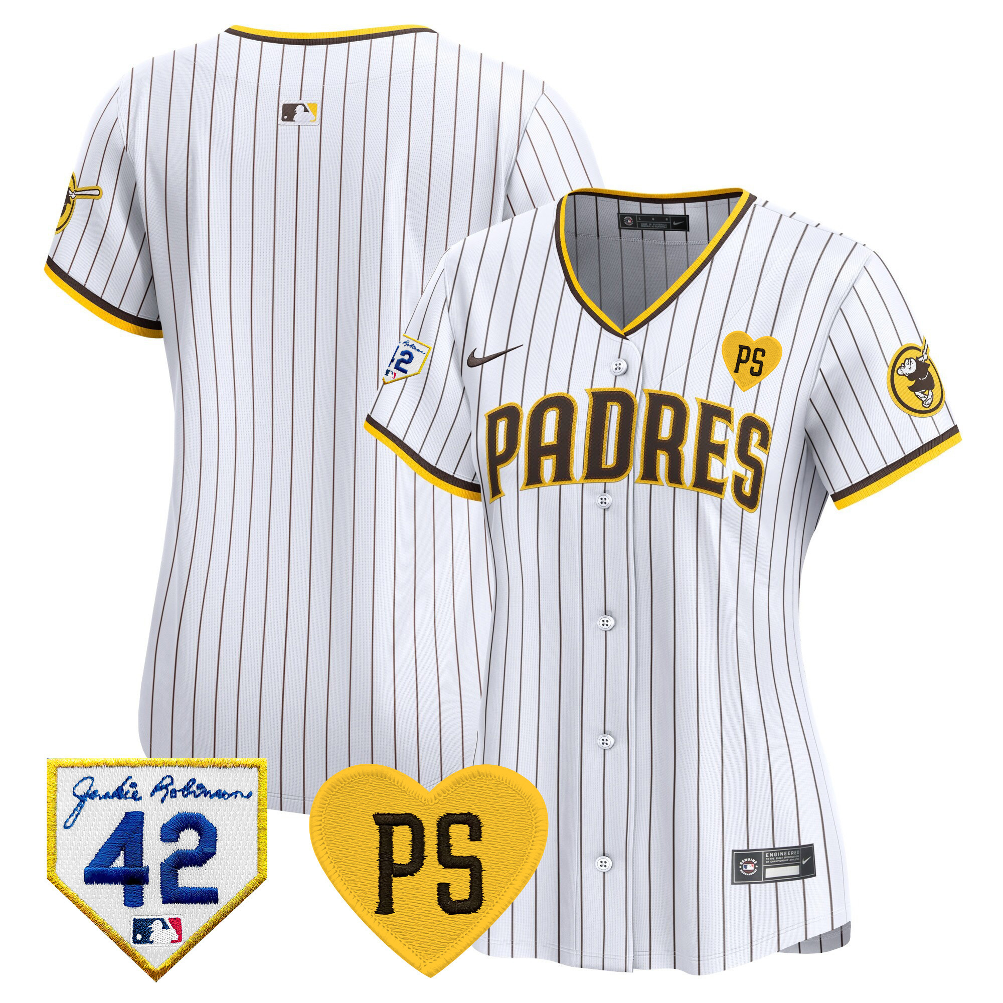 Team Women's San Diego Padres 2024 "For Peter" & Robinson Patch Vapor Premier Limited White Jersey - All Stitched