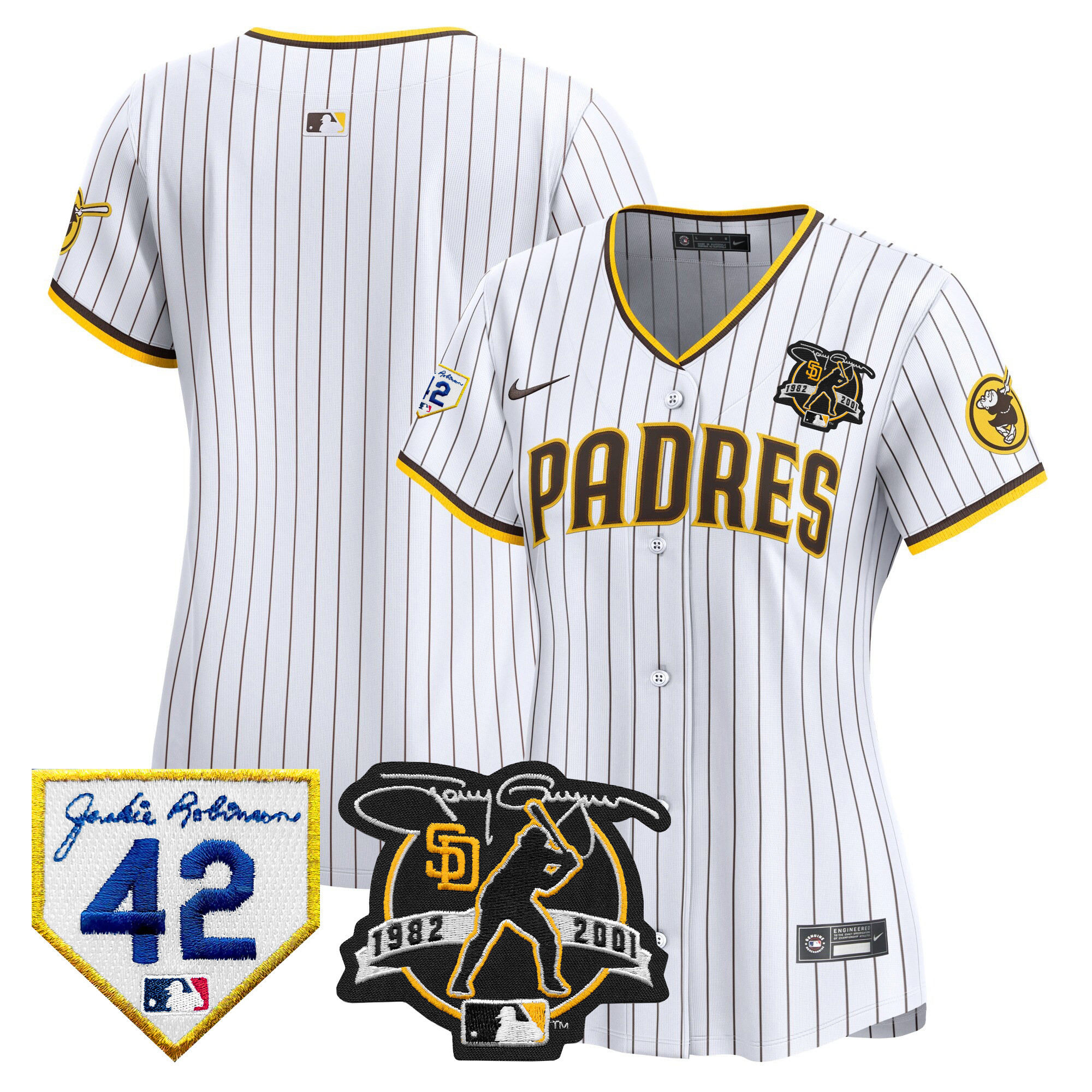 Team Women's San Diego Padres 2024 Tony Gwynn & Robinson Patch Vapor Premier Limited White Jersey - All Stitched