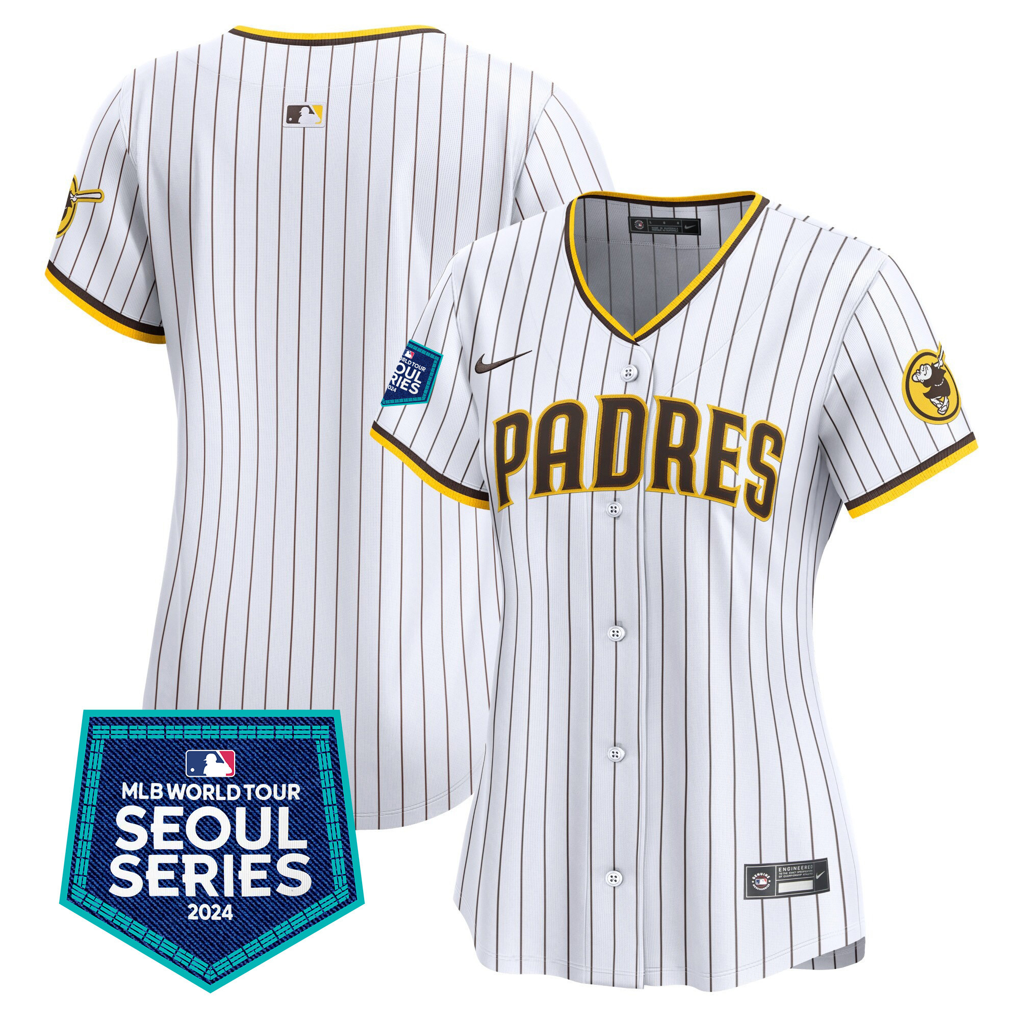Team Women's San Diego Padres 2024 World Tour Seoul Series Patch Vapor Premier Limited White Jersey - All Stitched