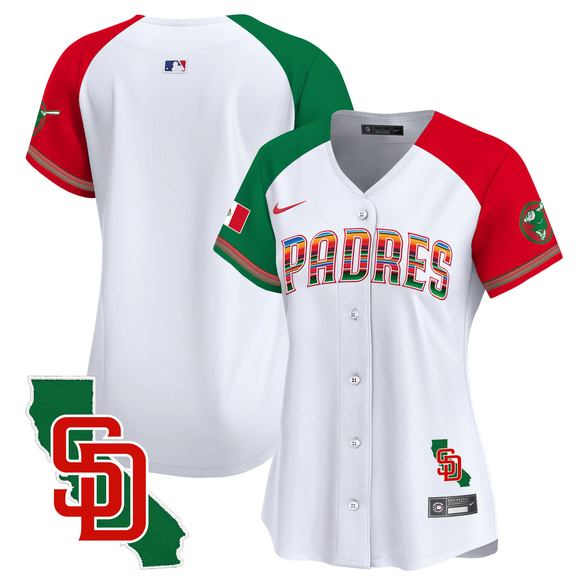 Team Women's San Diego Padres Mexico California Patch Vapor Premier Limited Alternate Jersey - All Stitched