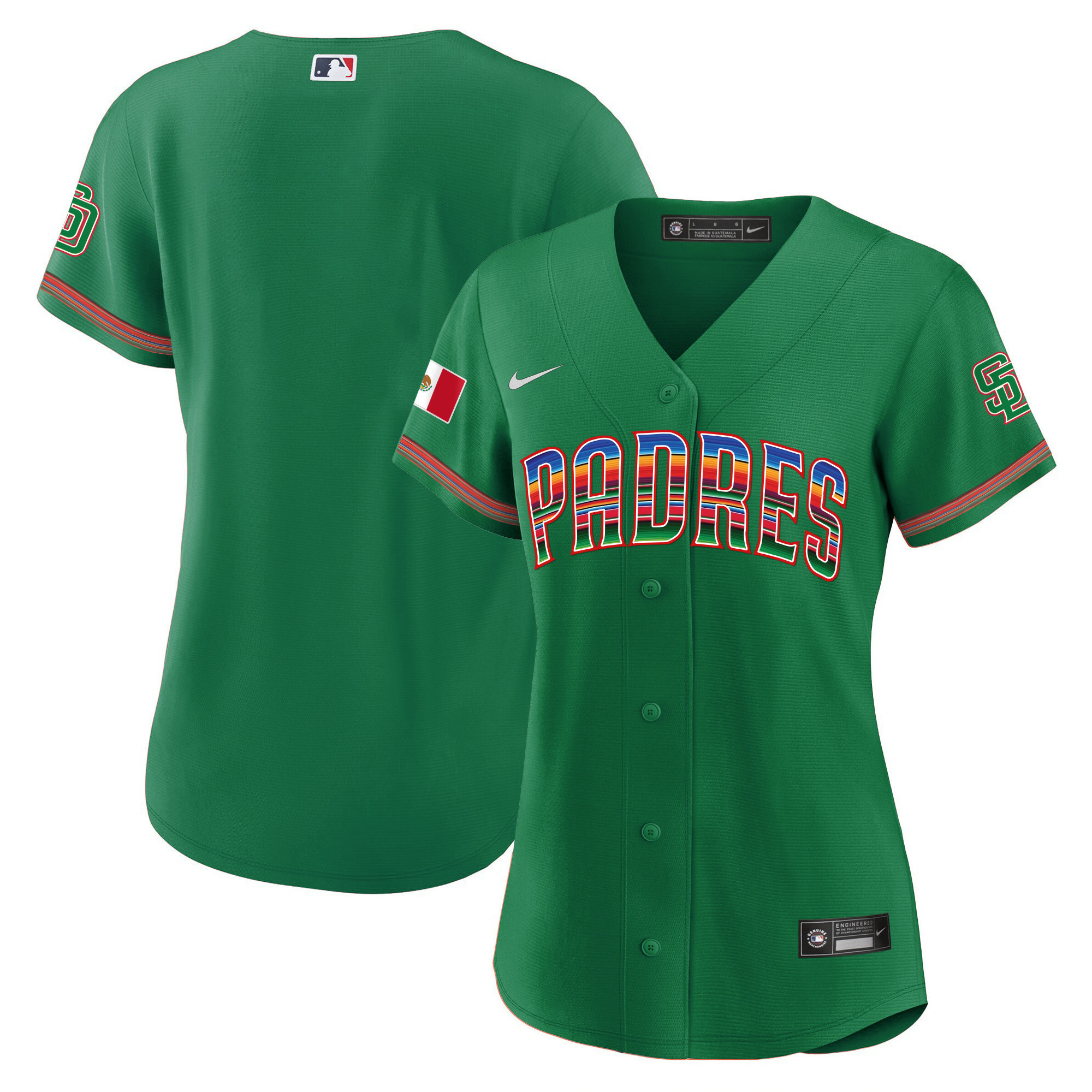 Team Women's San Diego Padres Mexico Cool Base Limited Green Jersey - All Stitched