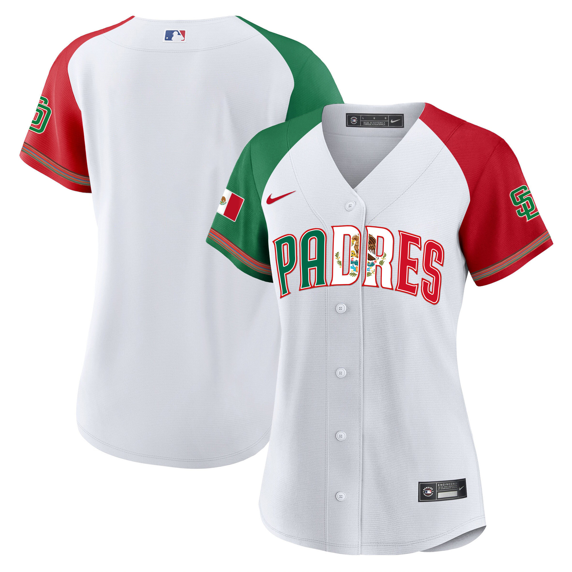 Team Women's San Diego Padres Mexico Cool Base Limited V2 Alternate Jersey - All Stitched