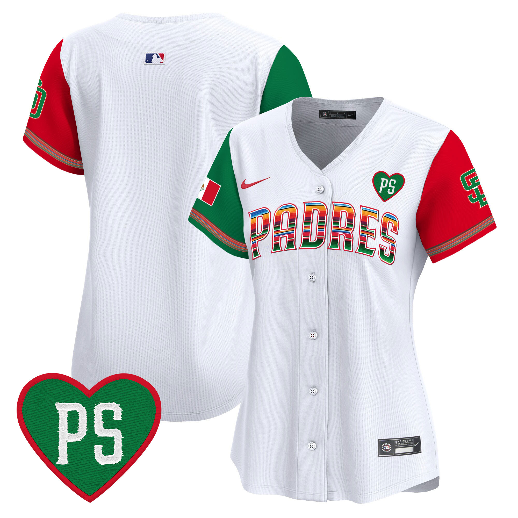 Team Women's San Diego Padres Mexico "For Peter" Patch Vapor Premier Limited Color Sleeves Jersey - All Stitched
