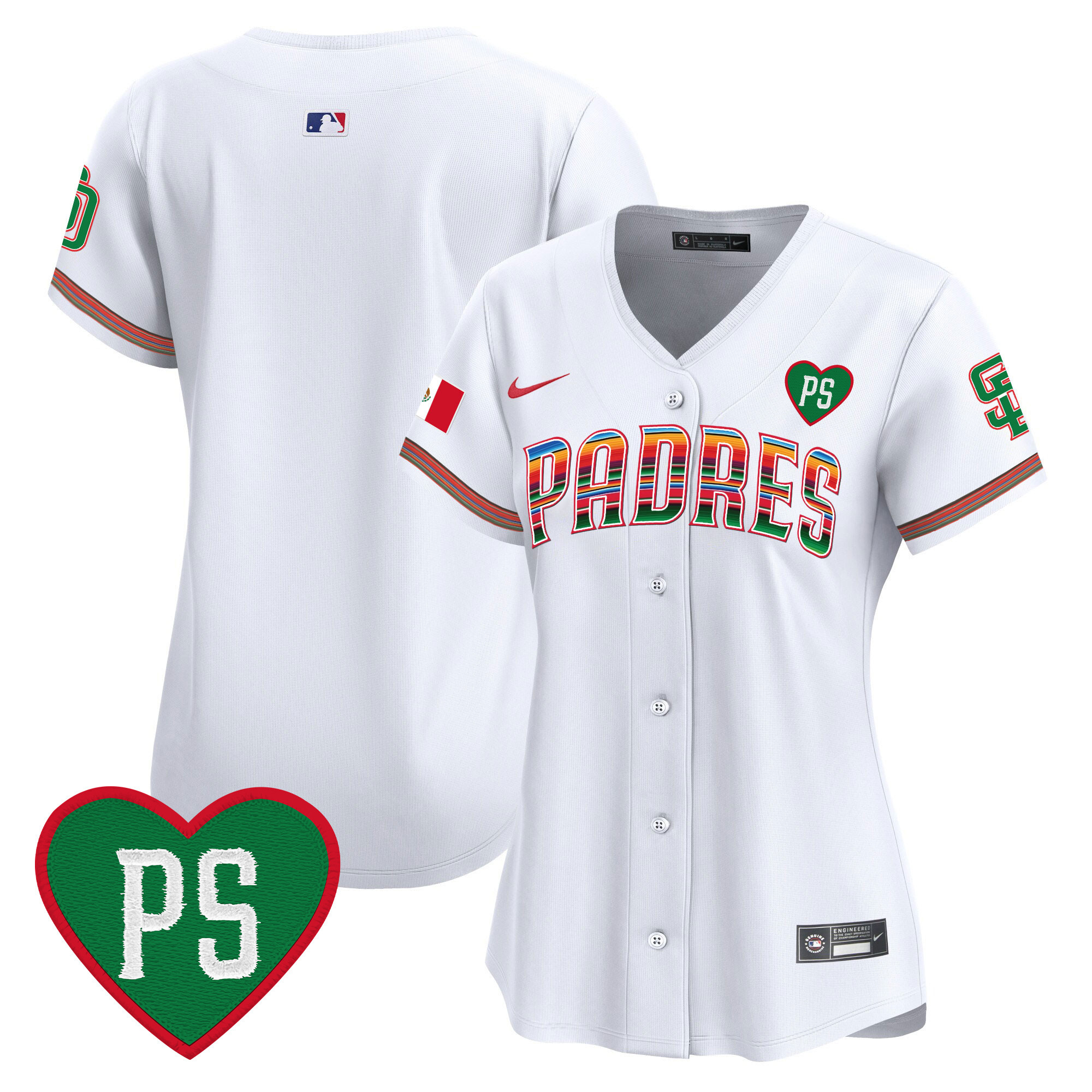 Team Women's San Diego Padres Mexico "For Peter" Patch Vapor Premier Limited White Jersey - All Stitched