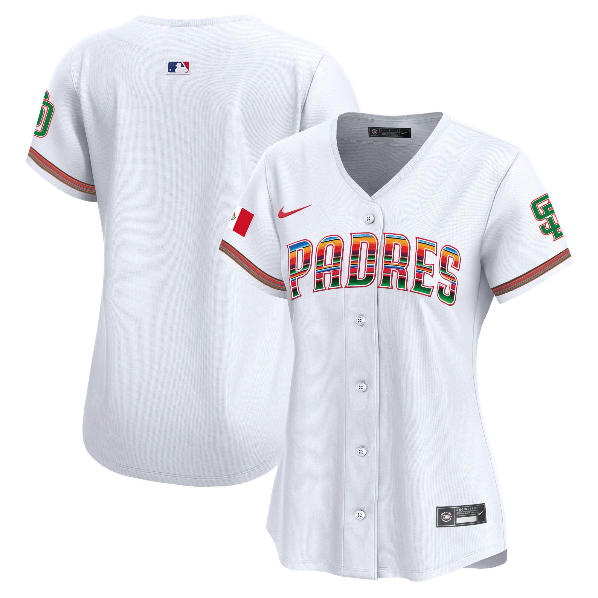 Team Women's San Diego Padres Mexico Premier Limited White Jersey - All Stitched