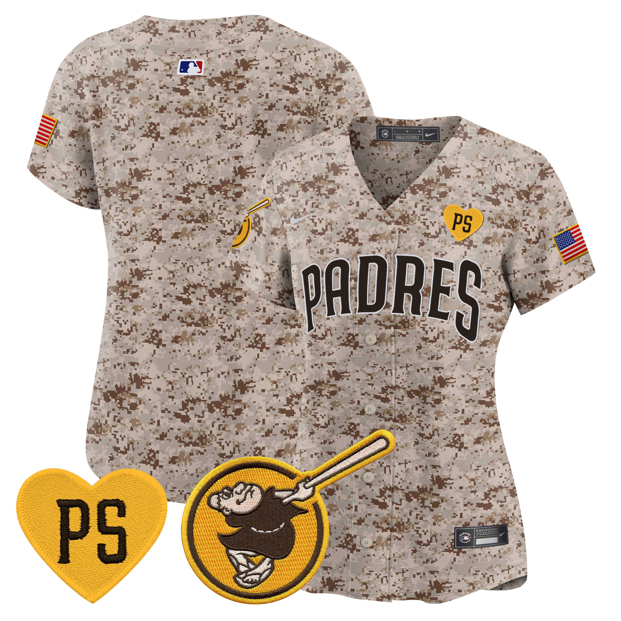 Team Women's San Diego Padres USMC Alternate Vapor Premier Limited Desert Jersey - All Stitched
