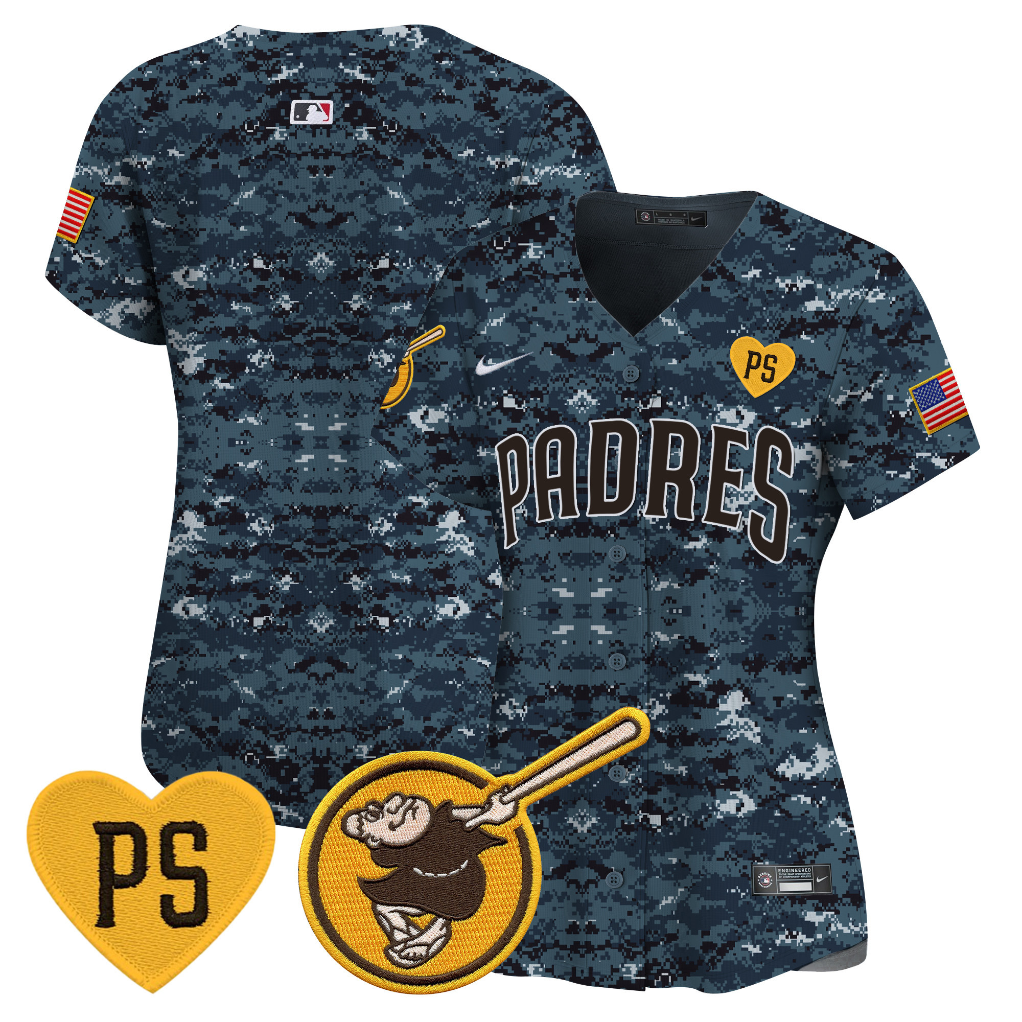 Team Women's San Diego Padres USMC Alternate Vapor Premier Limited Navy Jersey - All Stitched