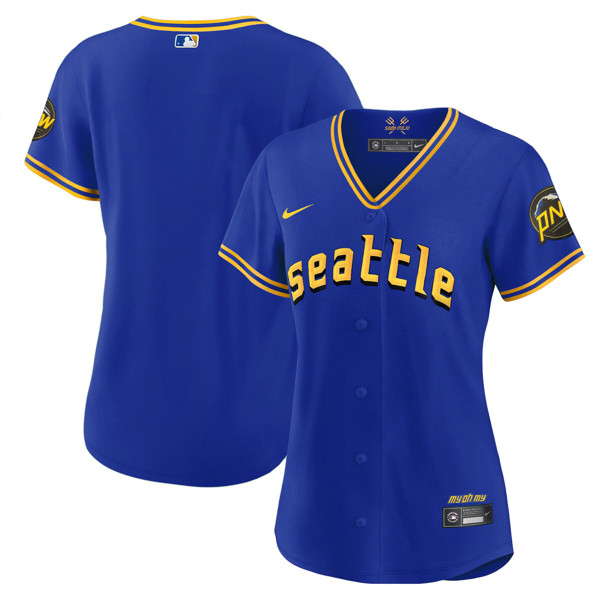 Team Women's Seattle Mariners 2023 City Connect Gold Royal Jersey - All Stitched