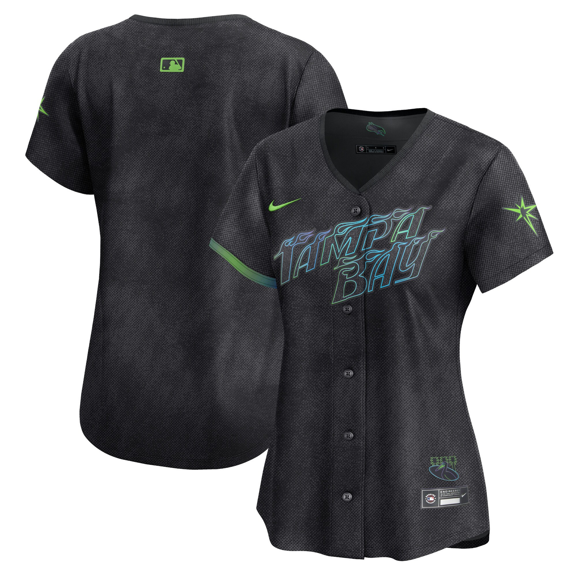 Team Women's Tampa Bay Rays 2024 City Connect Vapor Premier Limited - Charcoal Jersey - All Stitched