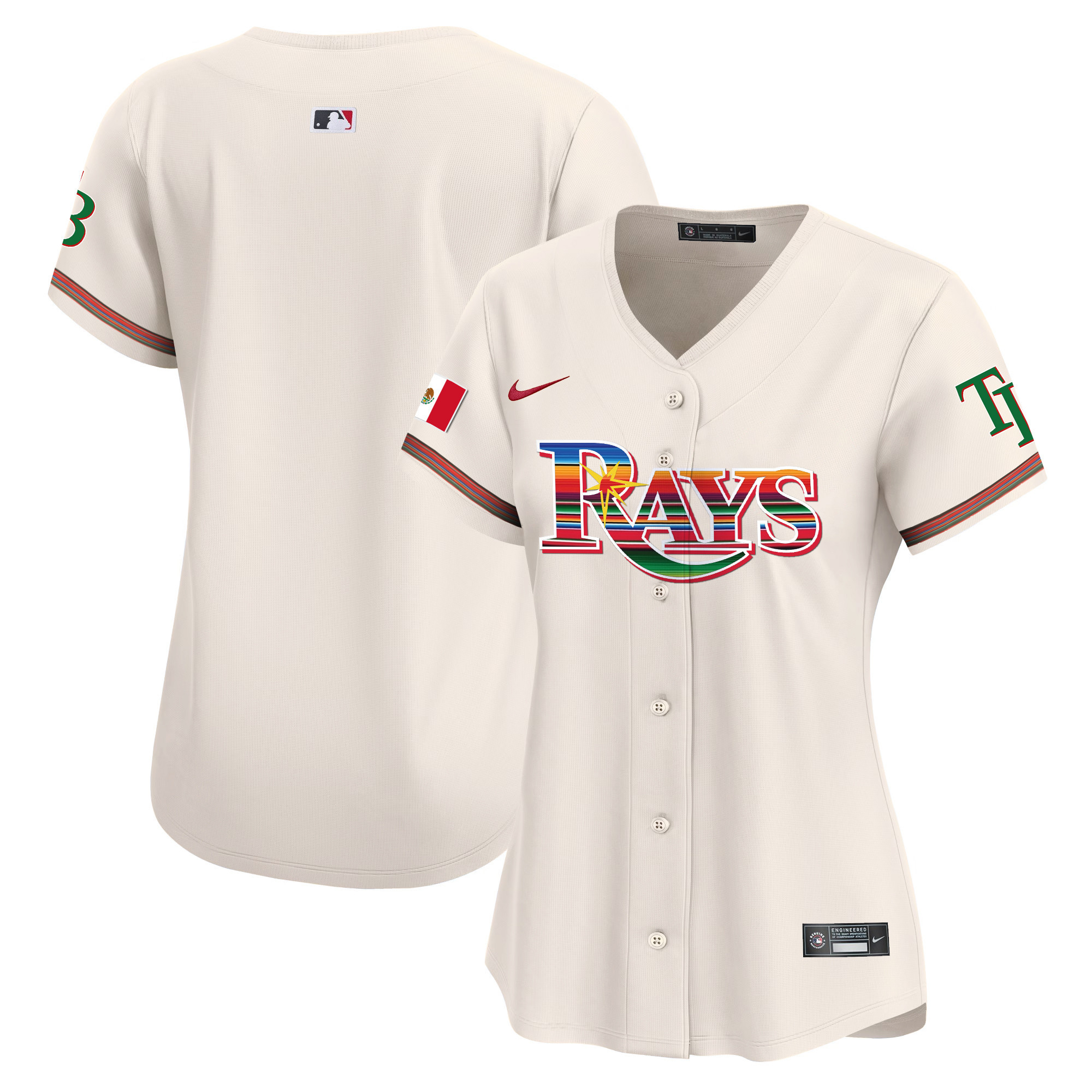 Team Women's Tampa Bay Rays Mexico Vapor Premier Limited Cream Jersey - All Stitched
