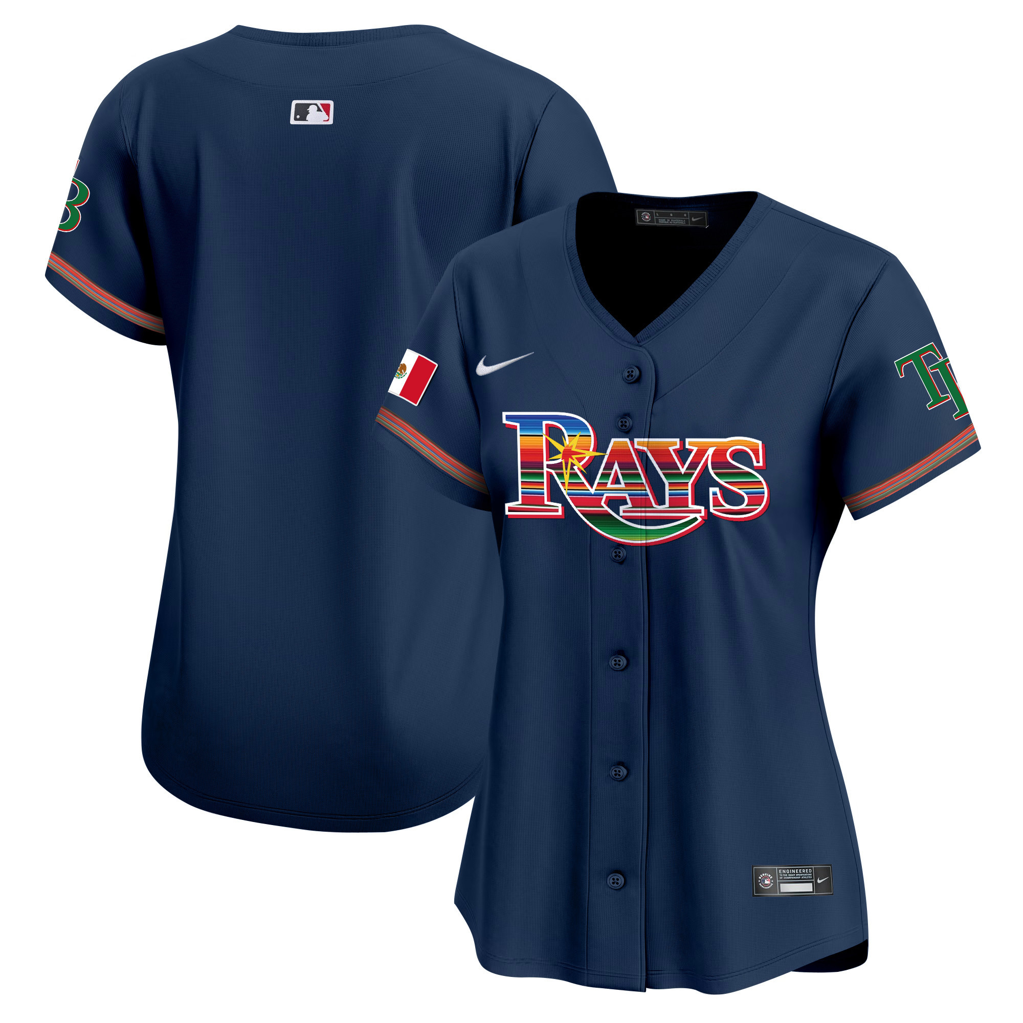 Team Women's Tampa Bay Rays Mexico Vapor Premier Limited Navy Jersey - All Stitched