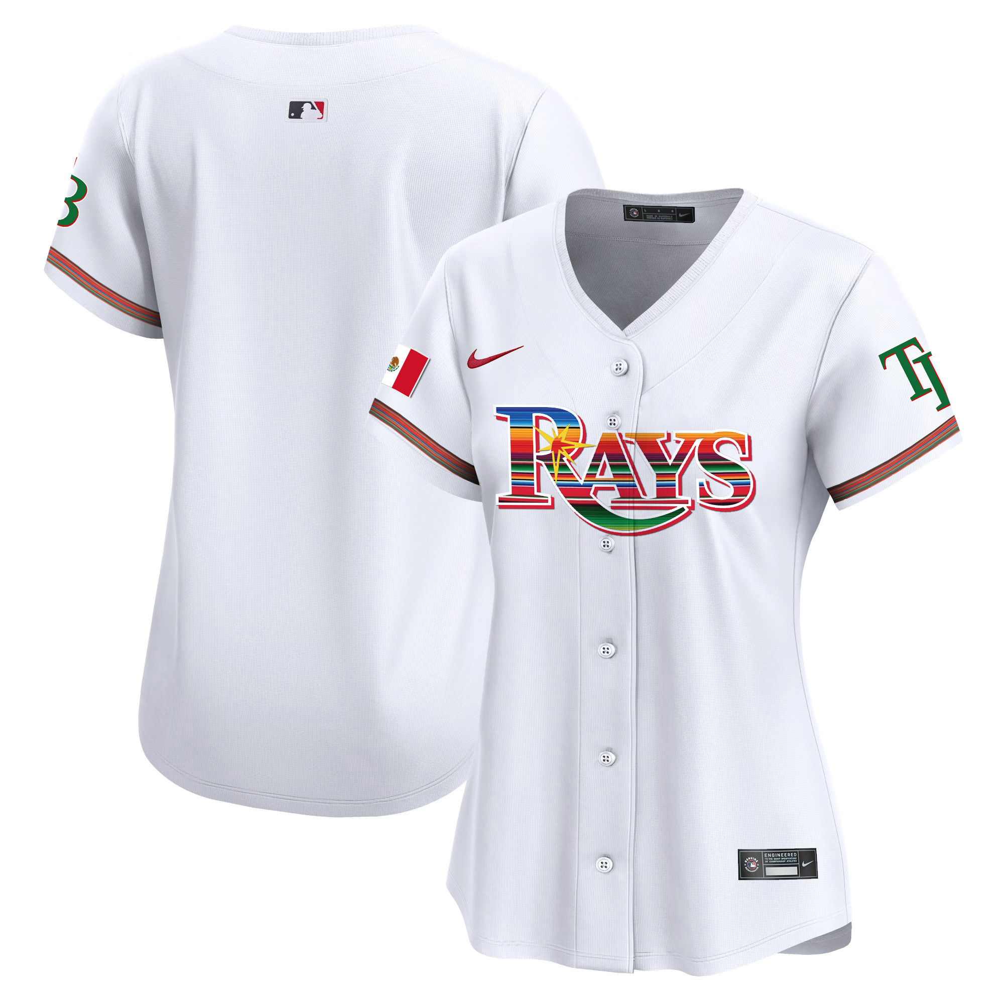 Team Women's Tampa Bay Rays Mexico Vapor Premier Limited White Jersey - All Stitched