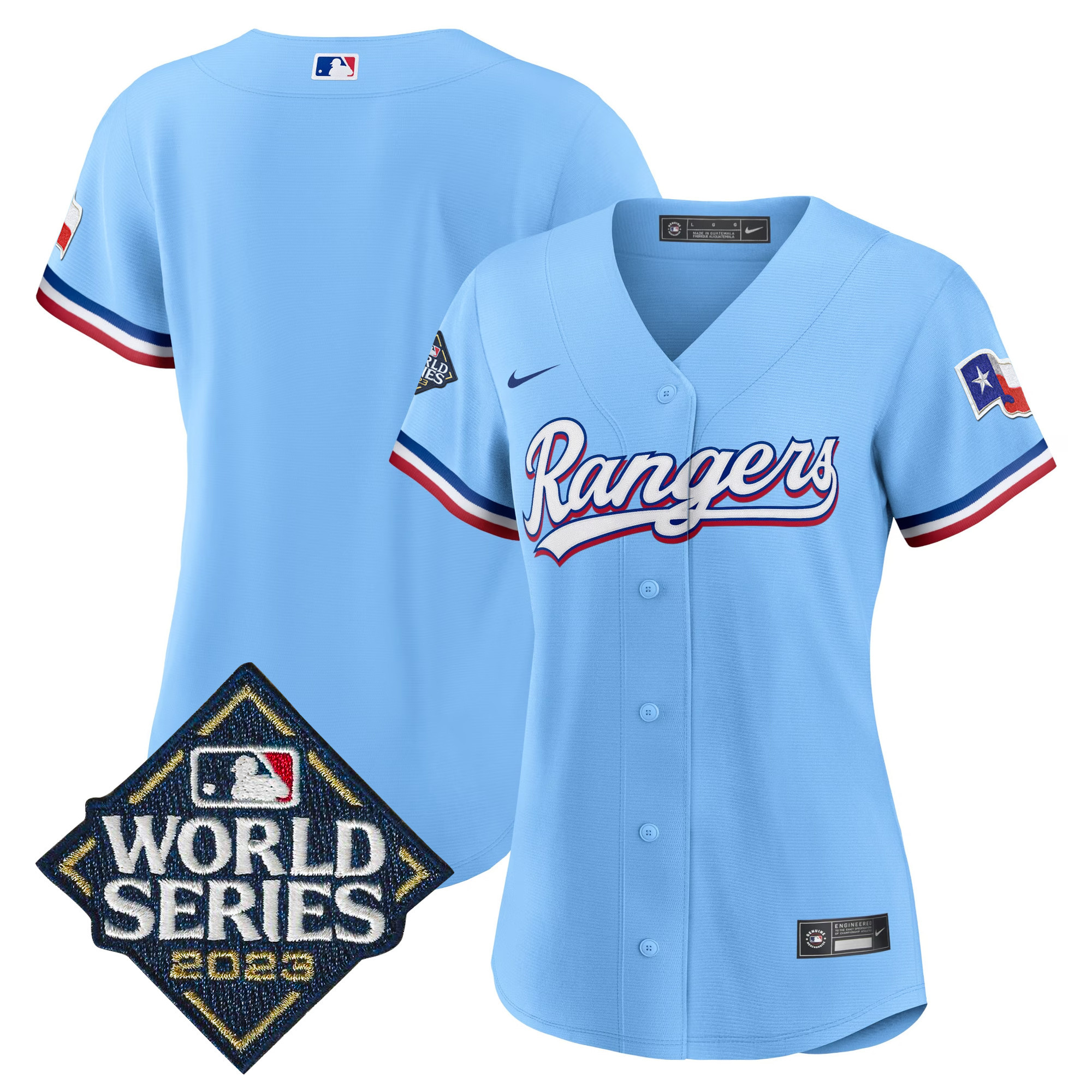 Team Women's Texas Rangers 2023 World Series Baseball Blue Jersey - All Stitched