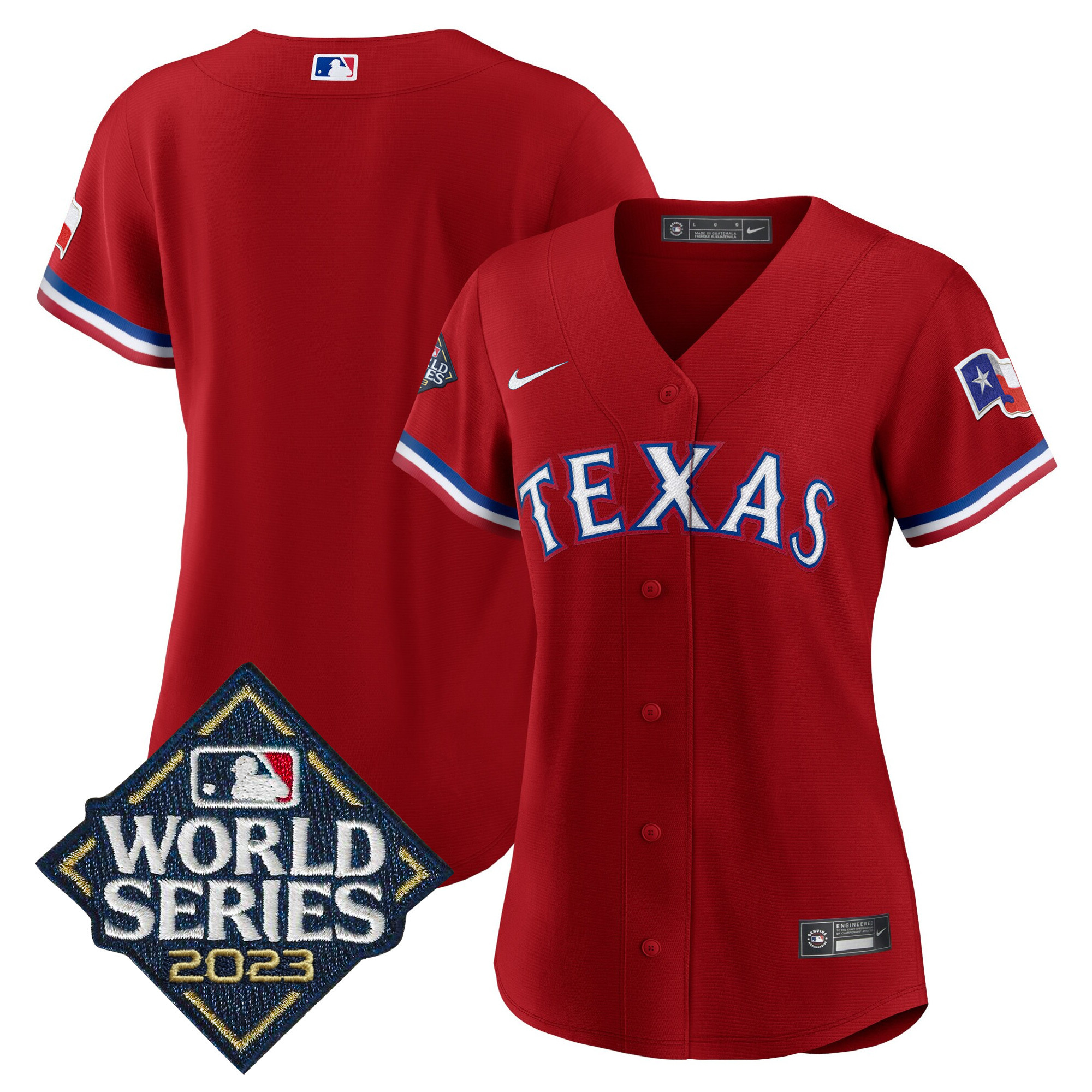Team Women's Texas Rangers 2023 World Series Baseball Red Jersey - All Stitched