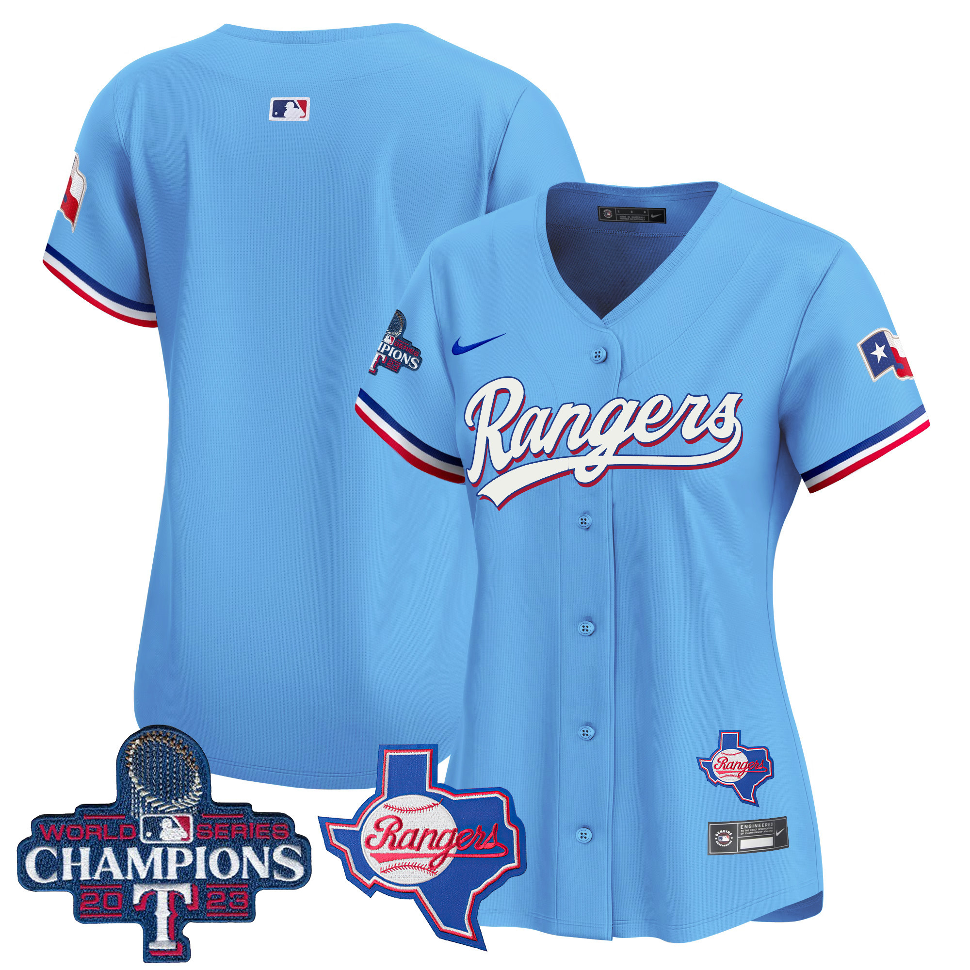 Team Women's Texas Rangers World Series Champions Vapor Premier Limited V2 Blue Jersey - All Stitched