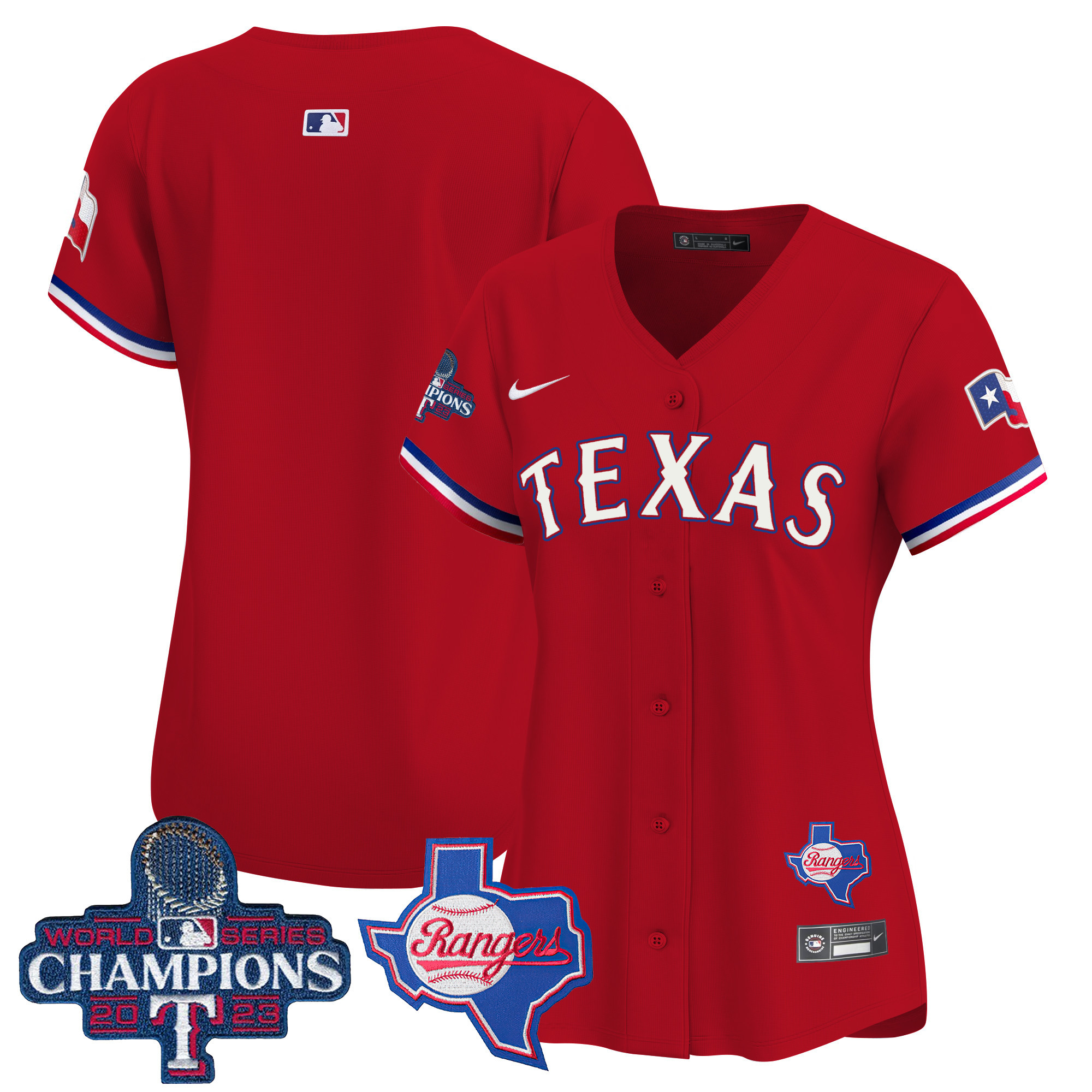 Team Women's Texas Rangers World Series Champions Vapor Premier Limited V2 Red Jersey - All Stitched