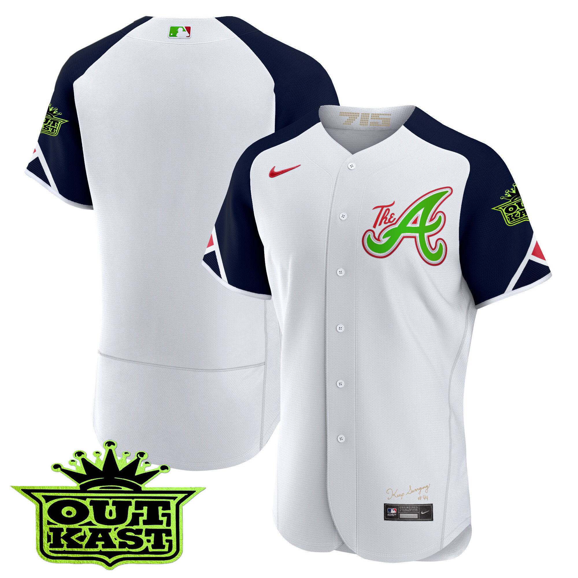 Team Youth's Atlanta Braves Atliens City Connect Flex Base Jersey - All Stitched