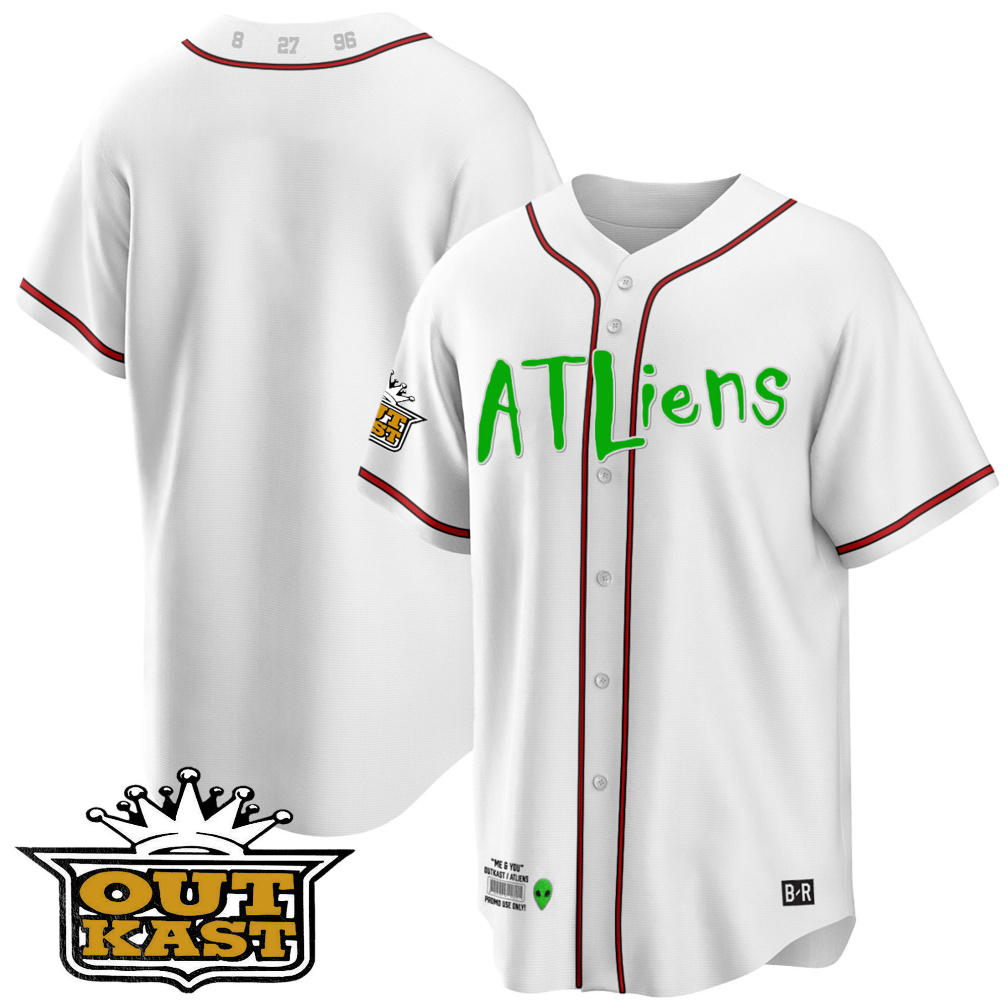 Team Youth's Atlanta Braves Atliens Cool Base White Jersey - All Stitched
