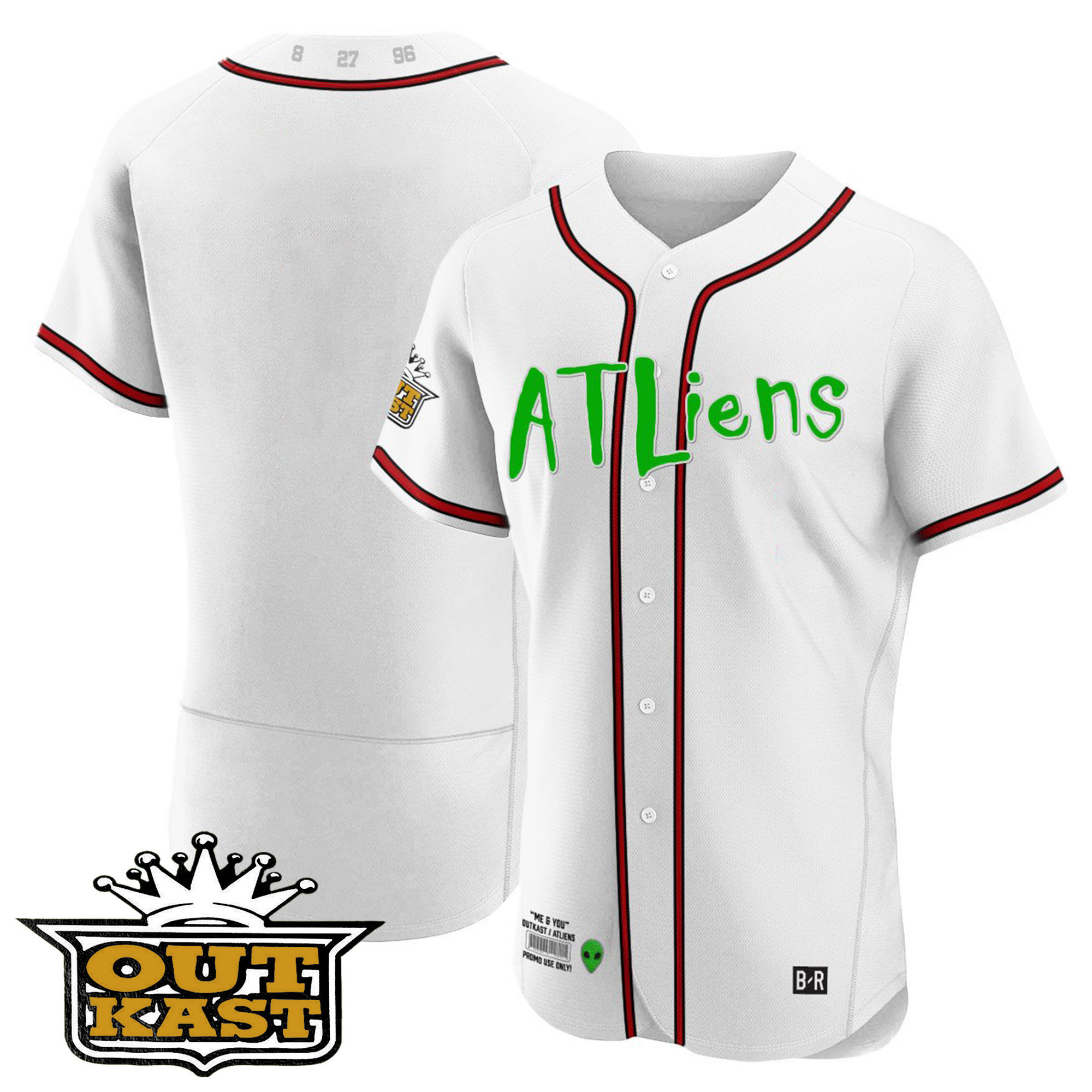 Team Youth's Atlanta Braves Atliens Flex Base White Jersey - All Stitched